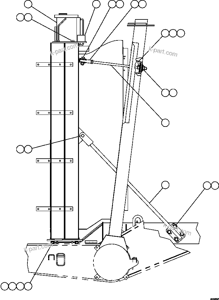 Komatsu parts book diagram for AFE62-AJ 930E-4SE S/N A31289, A31291, A31300, A31302, A31304, A31327, A31329, A31357, A31359, A31369, A31386, A31388, A31390, A31410, A31412 & A31414  LAS BAMBAS: RADIATOR SUPPORT & MOUNTING