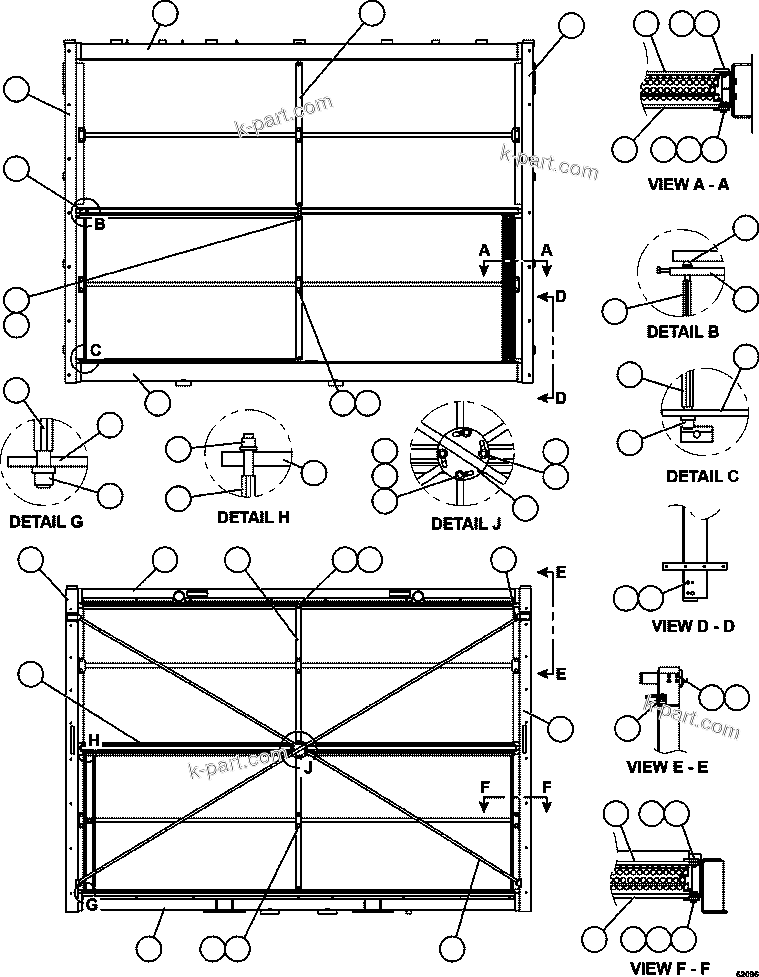 Komatsu parts book diagram for AFE62-AJ 930E-4SE S/N A31289, A31291, A31300, A31302, A31304, A31327, A31329, A31357, A31359, A31369, A31386, A31388, A31390, A31410, A31412 & A31414  LAS BAMBAS: LOW & HIGH TEMPERATURE CORES