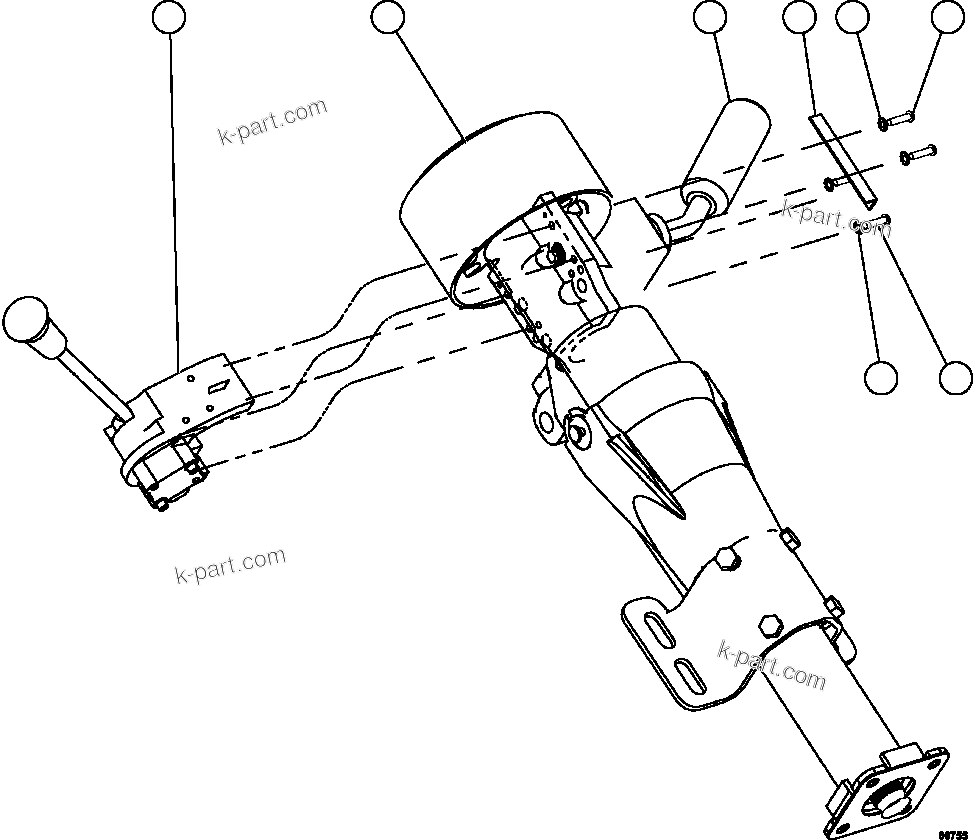 Komatsu parts book diagram for AFE62-AJ 930E-4SE S/N A31289, A31291, A31300, A31302, A31304, A31327, A31329, A31357, A31359, A31369, A31386, A31388, A31390, A31410, A31412 & A31414  LAS BAMBAS: STEERING COLUMN & LEVER ASSEMBLY      XB8880