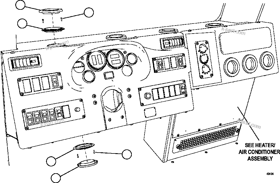 Komatsu parts book diagram for AFE62-AJ 930E-4SE S/N A31289, A31291, A31300, A31302, A31304, A31327, A31329, A31357, A31359, A31369, A31386, A31388, A31390, A31410, A31412 & A31414  LAS BAMBAS: HVAC VENTS