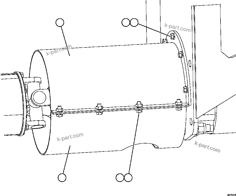Komatsu parts book diagram for AFE62-AJ 930E-4SE S/N A31289, A31291, A31300, A31302, A31304, A31327, A31329, A31357, A31359, A31369, A31386, A31388, A31390, A31410, A31412 & A31414  LAS BAMBAS: DRIVESHAFT GUARD