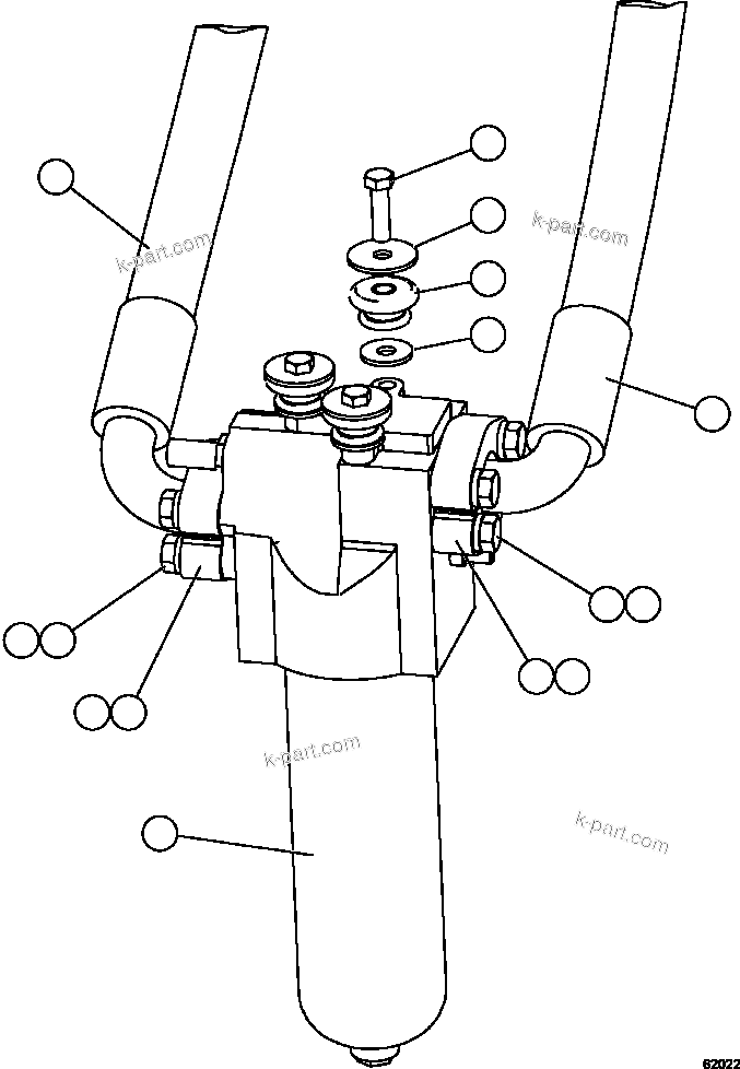 Komatsu parts book diagram for AFE62-AJ 930E-4SE S/N A31289, A31291, A31300, A31302, A31304, A31327, A31329, A31357, A31359, A31369, A31386, A31388, A31390, A31410, A31412 & A31414  LAS BAMBAS: HYDRAULIC STEERING FILTER INSTALLATION