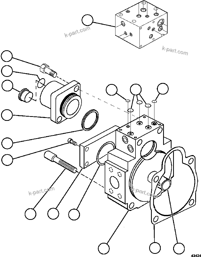 Komatsu parts book diagram for AFE62-AJ 930E-4SE S/N A31289, A31291, A31300, A31302, A31304, A31327, A31329, A31357, A31359, A31369, A31386, A31388, A31390, A31410, A31412 & A31414  LAS BAMBAS: STEERING PUMP HOUSING (REAR)      58C-60-00080