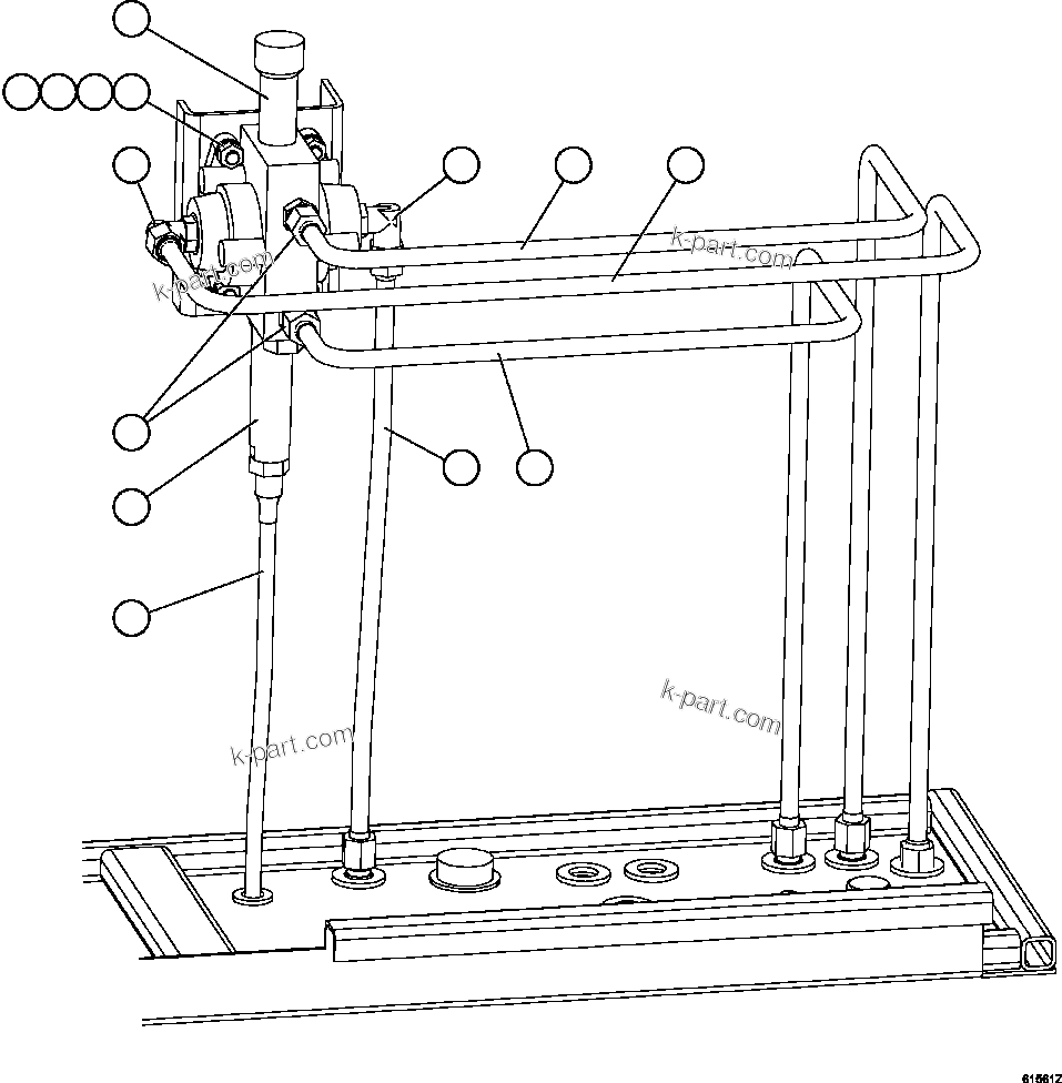 Komatsu parts book diagram for AFE62-AJ 930E-4SE S/N A31289, A31291, A31300, A31302, A31304, A31327, A31329, A31357, A31359, A31369, A31386, A31388, A31390, A31410, A31412 & A31414  LAS BAMBAS: HOIST PILOT VALVE PIPING