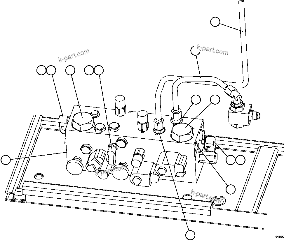 Komatsu parts book diagram for AFE62-AJ 930E-4SE S/N A31289, A31291, A31300, A31302, A31304, A31327, A31329, A31357, A31359, A31369, A31386, A31388, A31390, A31410, A31412 & A31414  LAS BAMBAS: BRAKE MANIFOLD PIPING