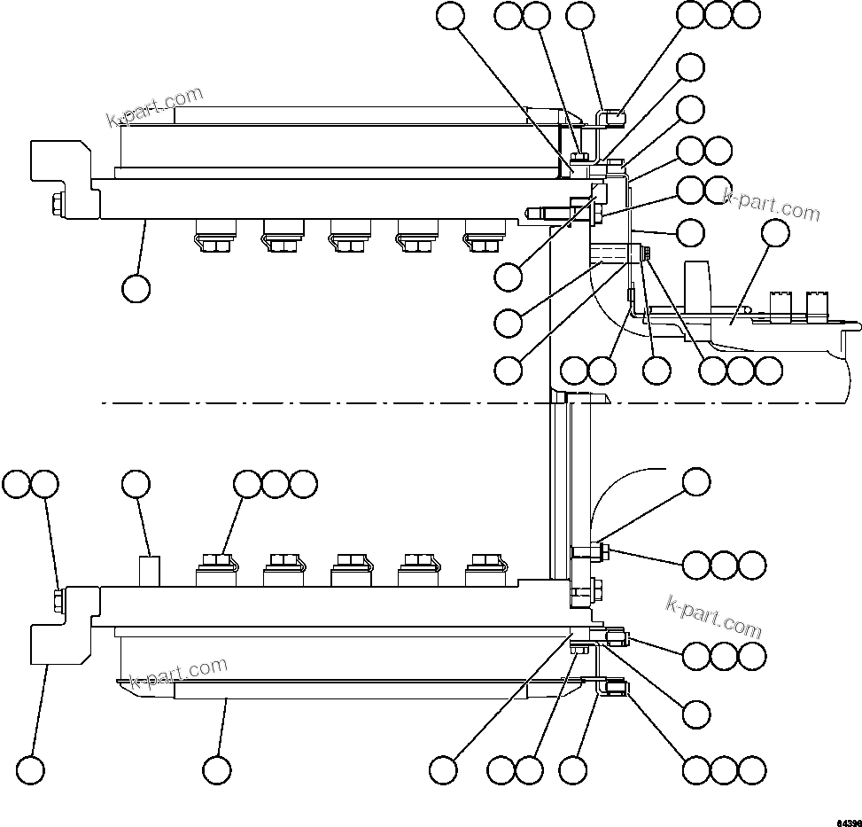 Komatsu parts book diagram for AFE62-AJ 930E-4SE S/N A31289, A31291, A31300, A31302, A31304, A31327, A31329, A31357, A31359, A31369, A31386, A31388, A31390, A31410, A31412 & A31414  LAS BAMBAS: ROTOR ASSEMBLY    XA4413