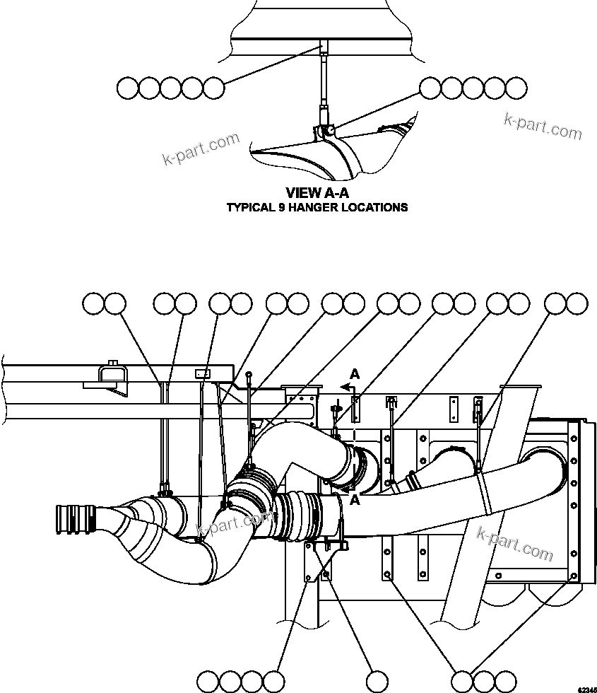 Komatsu parts book diagram for AFE62-BB 930E-4SE S/N A31791 - A31792 & A31813 - A31814  LAS BAMBAS: AIR CLEANER INSTALLATION - RIGHT