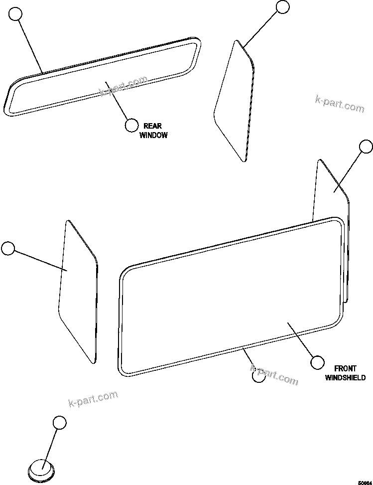 Komatsu parts book diagram for AFE62-BB 930E-4SE S/N A31791 - A31792 & A31813 - A31814  LAS BAMBAS: CAB WINDOWS