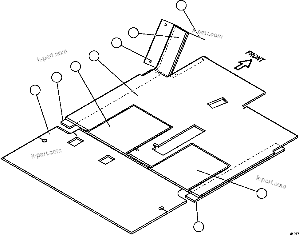 Komatsu parts book diagram for AFE62-BB 930E-4SE S/N A31791 - A31792 & A31813 - A31814  LAS BAMBAS: FOOTREST AND FLOOR MATS