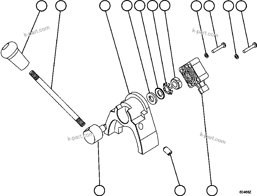 Komatsu parts book diagram for AFE62-BB 930E-4SE S/N A31791 - A31792 & A31813 - A31814  LAS BAMBAS: RETARDER LEVER ASSEMBLY         EK9211
