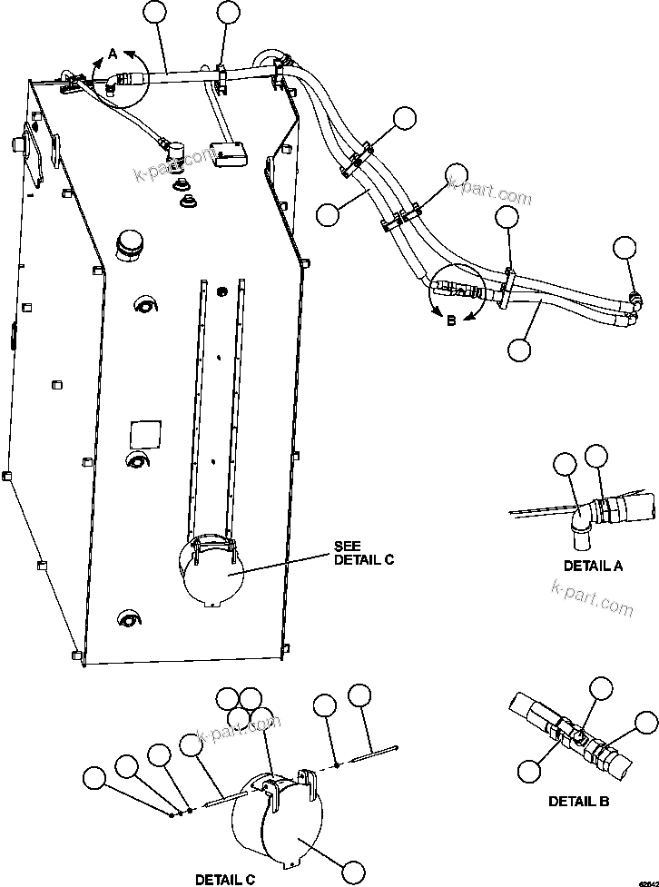 Komatsu parts book diagram for AFE62-BB 930E-4SE S/N A31791 - A31792 & A31813 - A31814  LAS BAMBAS: FUEL SYSTEM PIPING     1/3