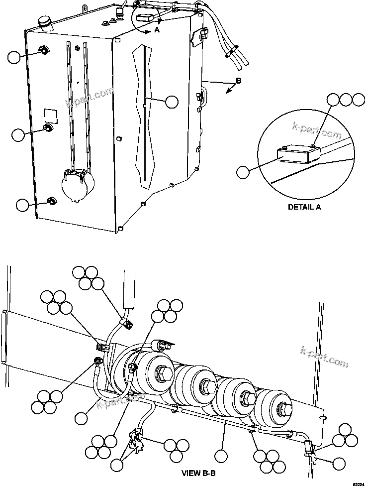 Komatsu parts book diagram for AFE62-BB 930E-4SE S/N A31791 - A31792 & A31813 - A31814  LAS BAMBAS: FUEL TANK GAUGES & WIRING
