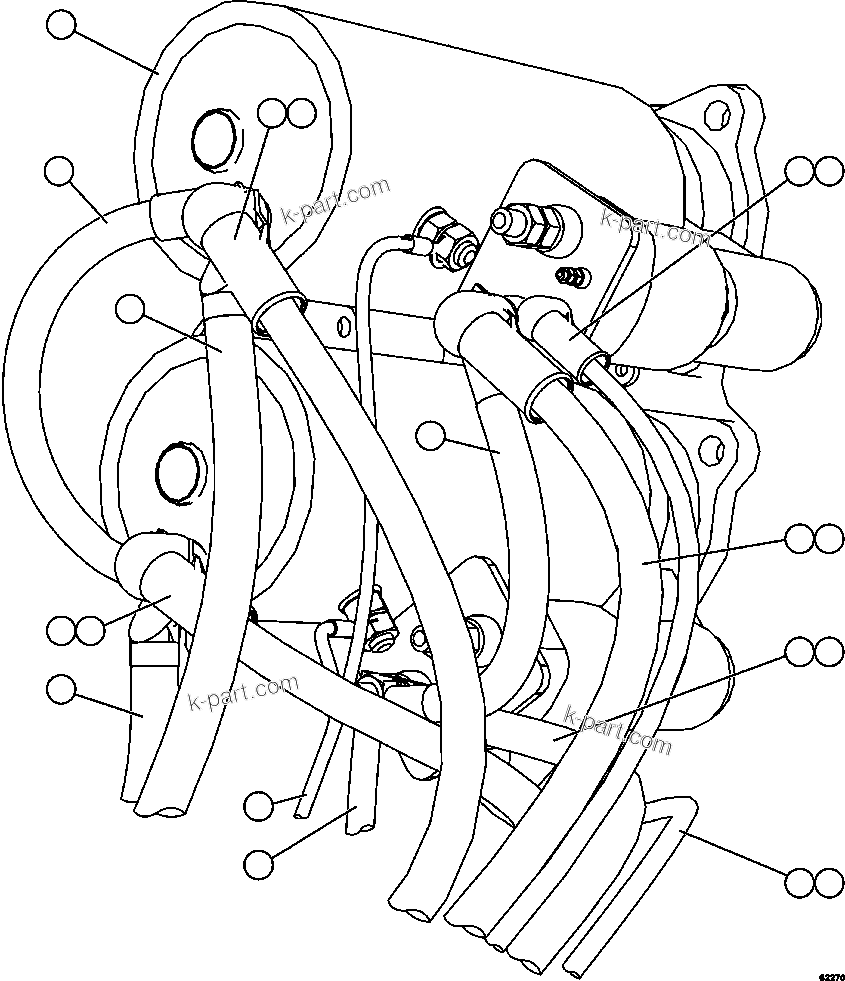 Komatsu parts book diagram for AFE62-BB 930E-4SE S/N A31791 - A31792 & A31813 - A31814  LAS BAMBAS: STARTING SYSTEM WIRING    1/4