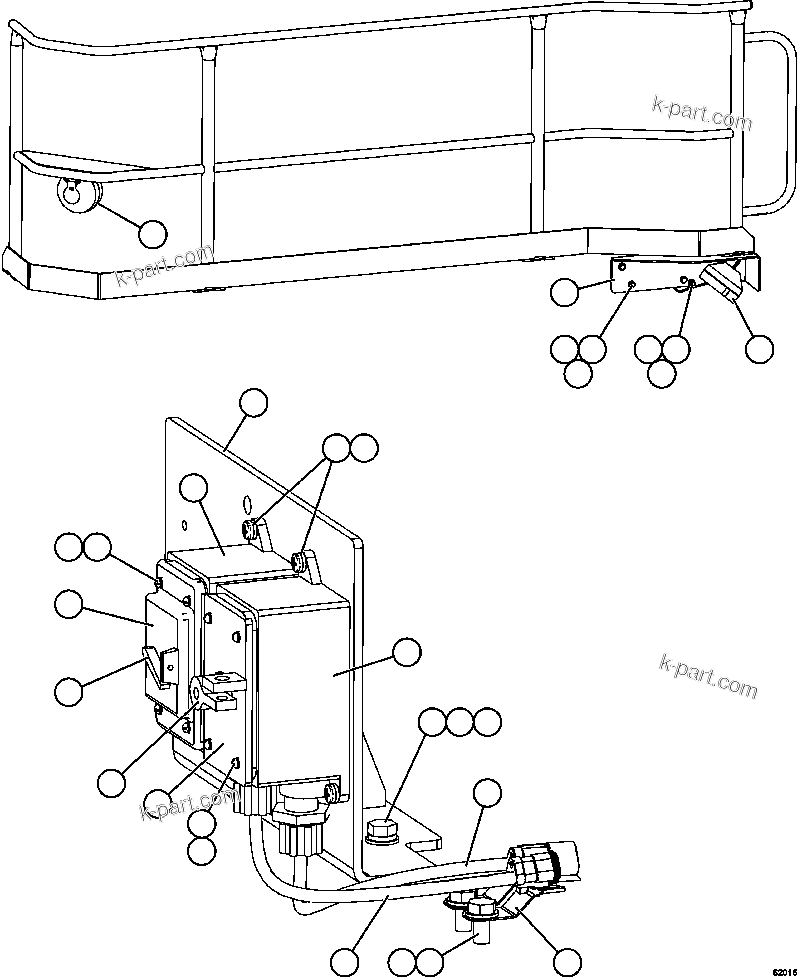 Komatsu parts book diagram for AFE62-BB 930E-4SE S/N A31791 - A31792 & A31813 - A31814  LAS BAMBAS: LADDER LIGHT/ENGINE SHUTDOWN SWITCHES