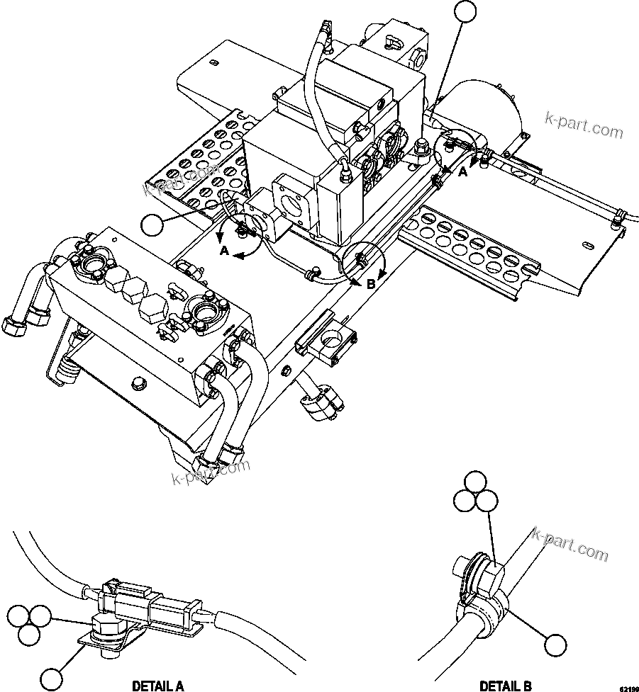 Komatsu parts book diagram for AFE62-BB 930E-4SE S/N A31791 - A31792 & A31813 - A31814  LAS BAMBAS: HOIST/PUMP VALVE SENSOR INSTALLATION