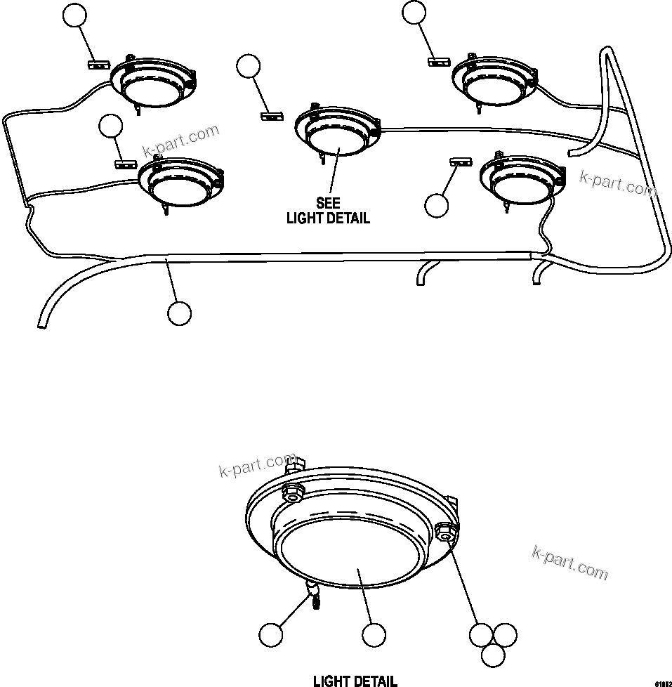 Komatsu parts book diagram for AFE62-BB 930E-4SE S/N A31791 - A31792 & A31813 - A31814  LAS BAMBAS: AUXILIARY CONTROL CABINET - LIGHTS