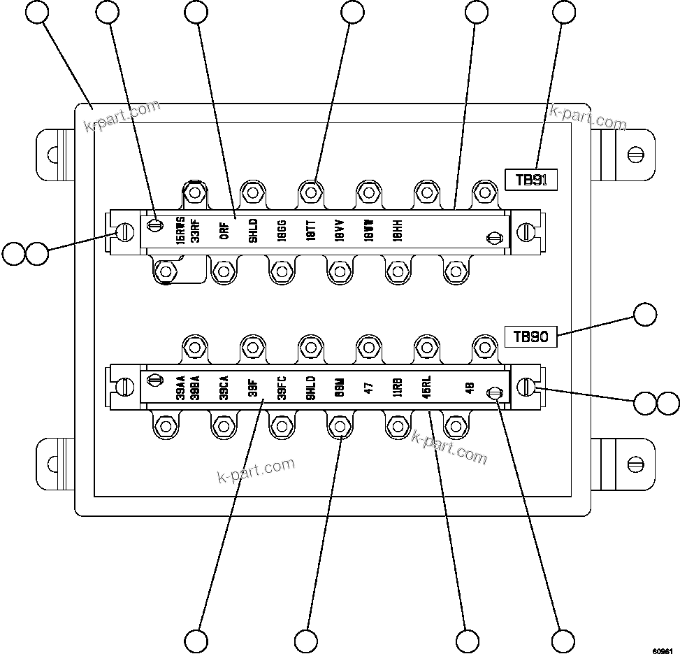 Komatsu parts book diagram for AFE62-BB 930E-4SE S/N A31791 - A31792 & A31813 - A31814  LAS BAMBAS: JUNCTION BOX ASSEMBLY - R.H.      EK5824