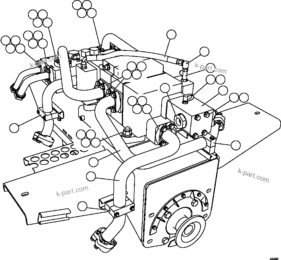 Komatsu parts book diagram for AFE62-BB 930E-4SE S/N A31791 - A31792 & A31813 - A31814  LAS BAMBAS: PUMP MODULE   2/3