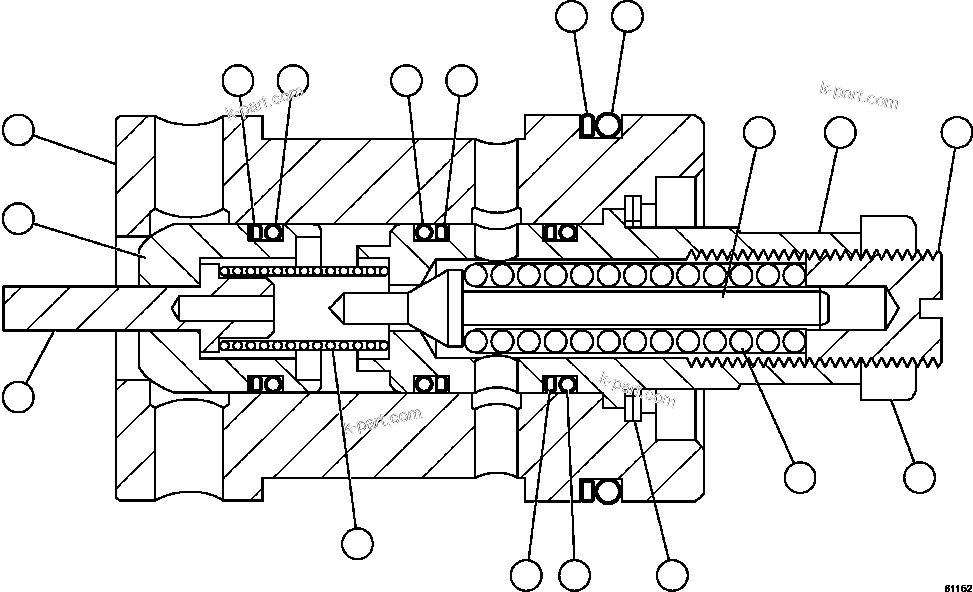 Komatsu parts book diagram for AFE62-BB 930E-4SE S/N A31791 - A31792 & A31813 - A31814  LAS BAMBAS: RELIEF VALVE ASSEMBLY              VE3567