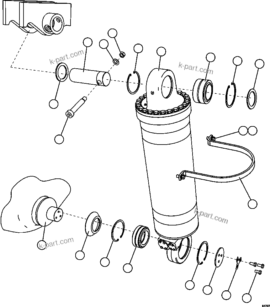 Komatsu parts book diagram for AFE62-BB 930E-4SE S/N A31791 - A31792 & A31813 - A31814  LAS BAMBAS: HOIST CYLINDER INSTALLATION