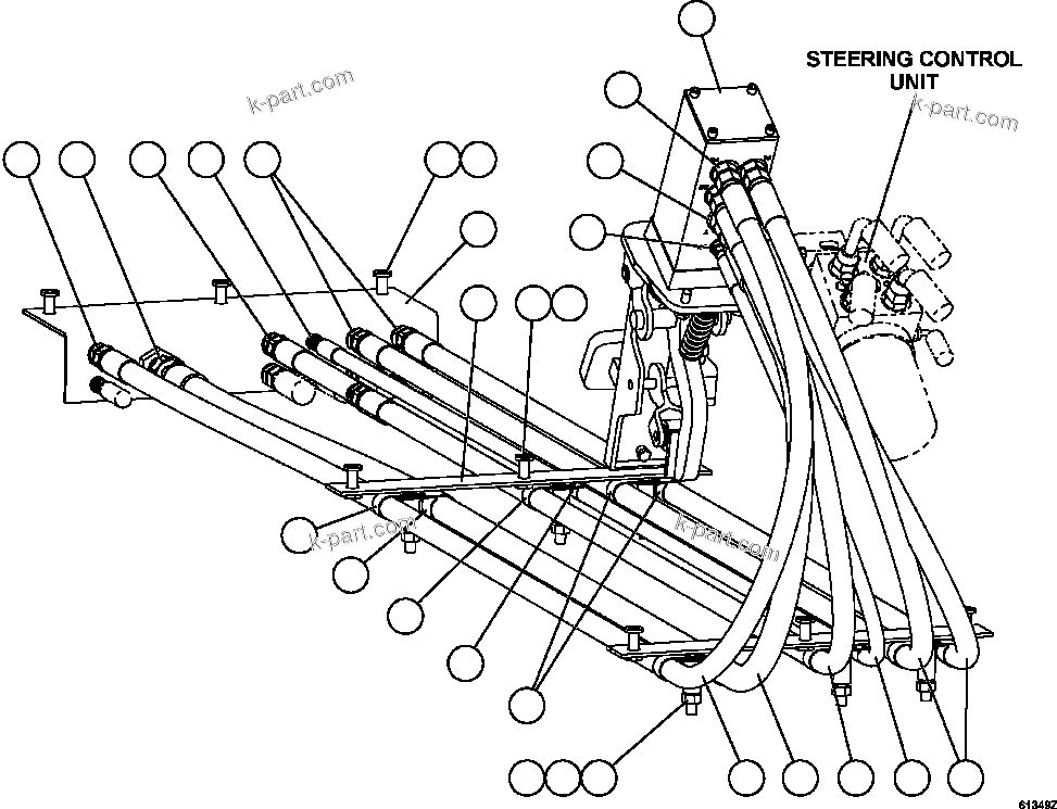 Komatsu parts book diagram for AFE62-BB 930E-4SE S/N A31791 - A31792 & A31813 - A31814  LAS BAMBAS: BRAKE VALVE PIPING