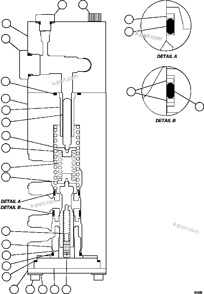 Komatsu parts book diagram for AFE62-BB 930E-4SE S/N A31791 - A31792 & A31813 - A31814  LAS BAMBAS: DUAL RELAY VALVE                     PC1531