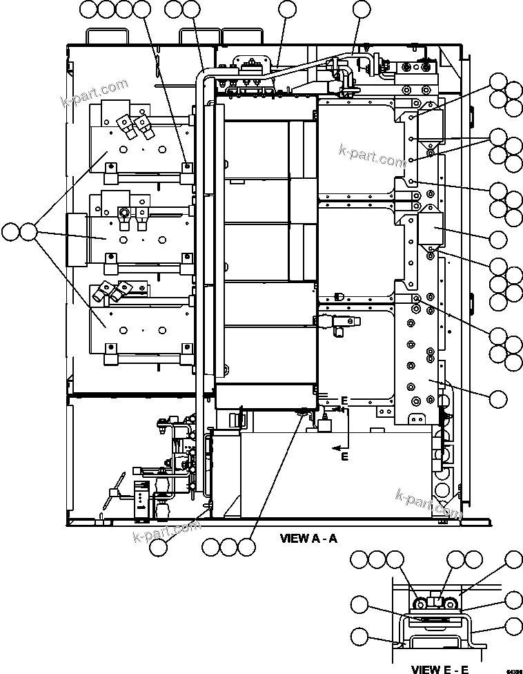 Komatsu parts book diagram for AFE62-BB 930E-4SE S/N A31791 - A31792 & A31813 - A31814  LAS BAMBAS: CONTROL CABINET - RIGHT COMPARTMENT    1/2