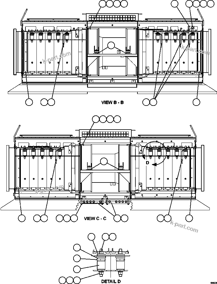 Komatsu parts book diagram for AFE62-BB 930E-4SE S/N A31791 - A31792 & A31813 - A31814  LAS BAMBAS: RETARDING GRID (J-GRID)    3/3    58F-06-01590
