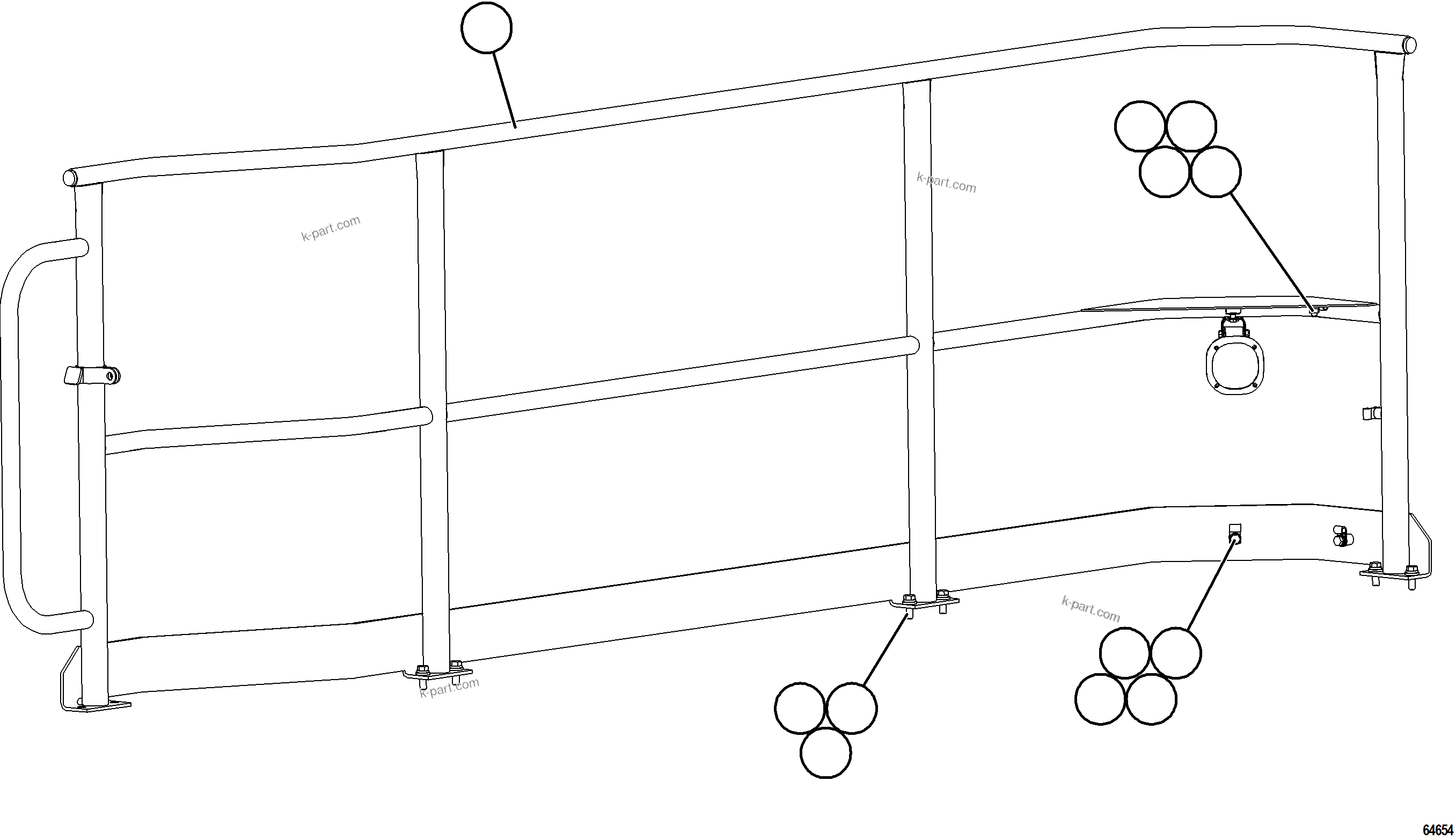 Komatsu parts book diagram for AFE62-BW 930E-4SE S/N A32123  COLLAHUASI: GRILLE HANDRAIL