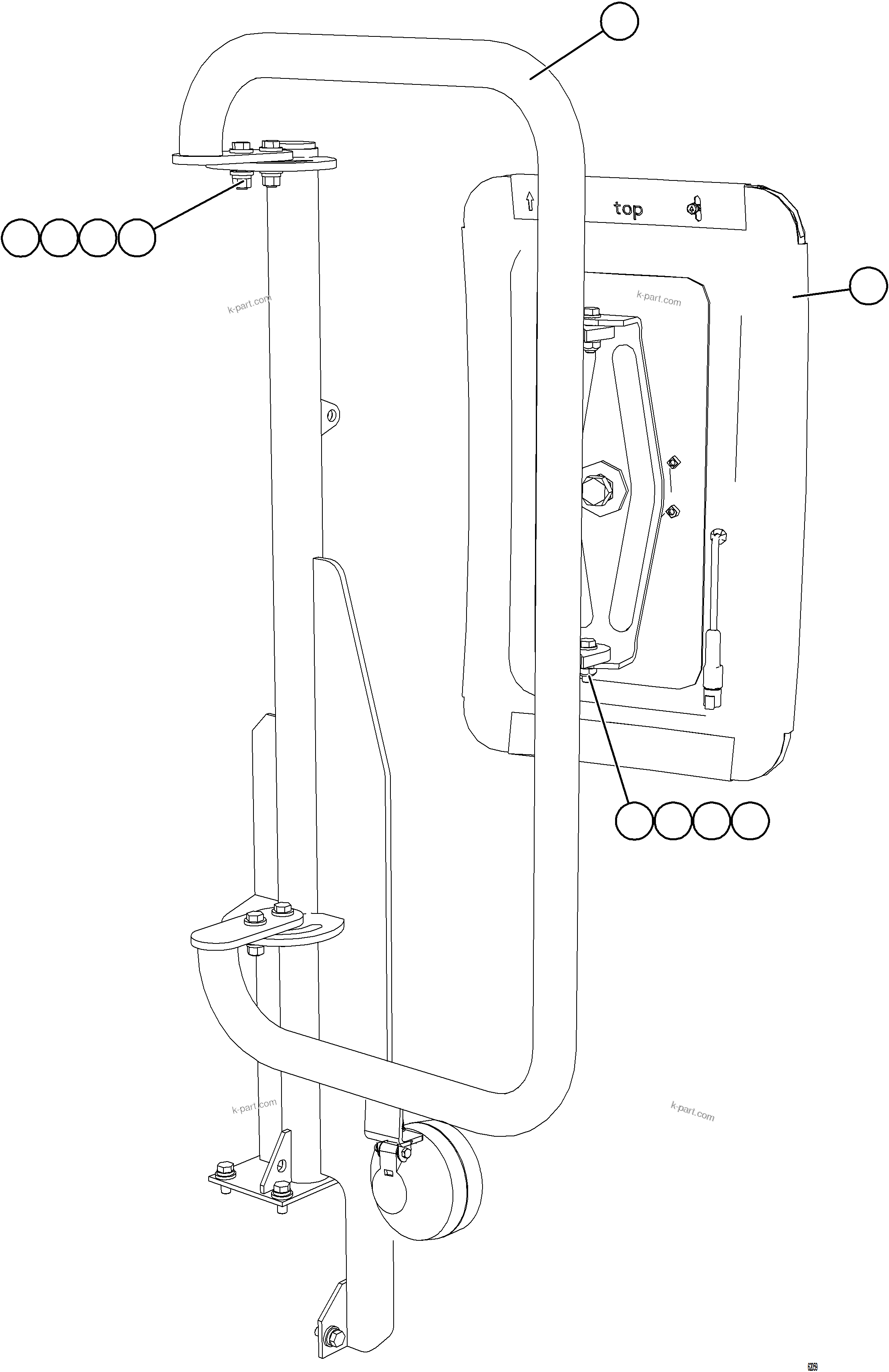 Komatsu parts book diagram for AFE62-BW 930E-4SE S/N A32123  COLLAHUASI: LH MIRROR INSTALLATION