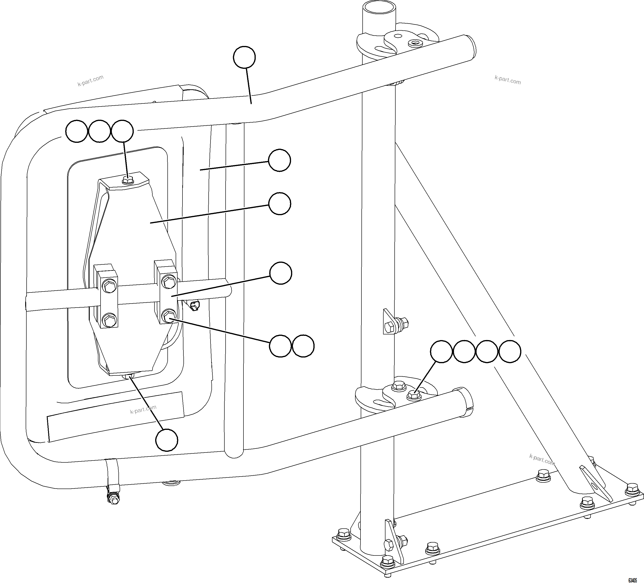 Komatsu parts book diagram for AFE62-BW 930E-4SE S/N A32123  COLLAHUASI: RH MIRROR INSTALLATION