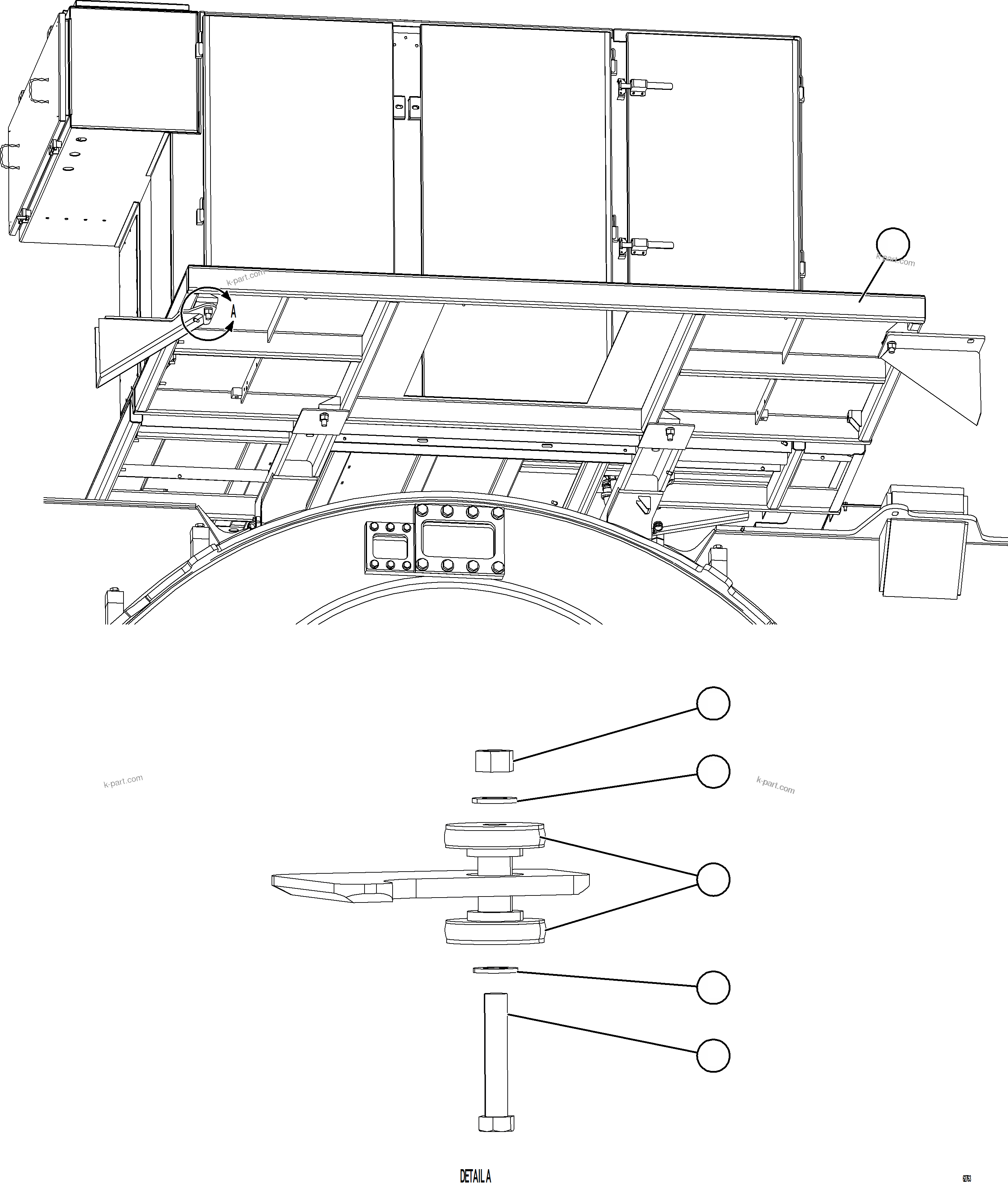 Komatsu parts book diagram for AFE62-BW 930E-4SE S/N A32123  COLLAHUASI: CENTER DECK INSTALLATION