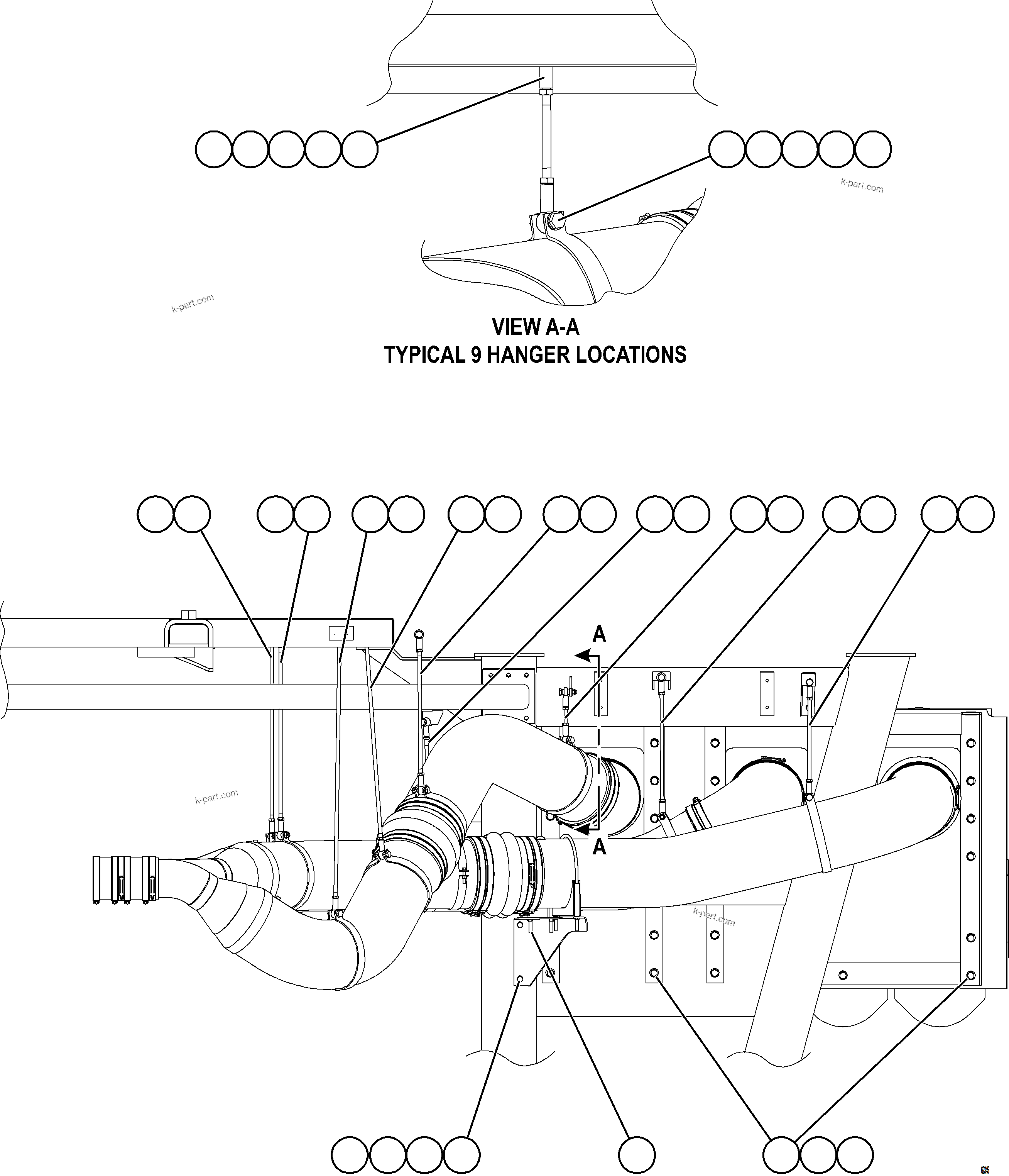 Komatsu parts book diagram for AFE62-BW 930E-4SE S/N A32123  COLLAHUASI: AIR CLEANER INSTALLATION - RIGHT