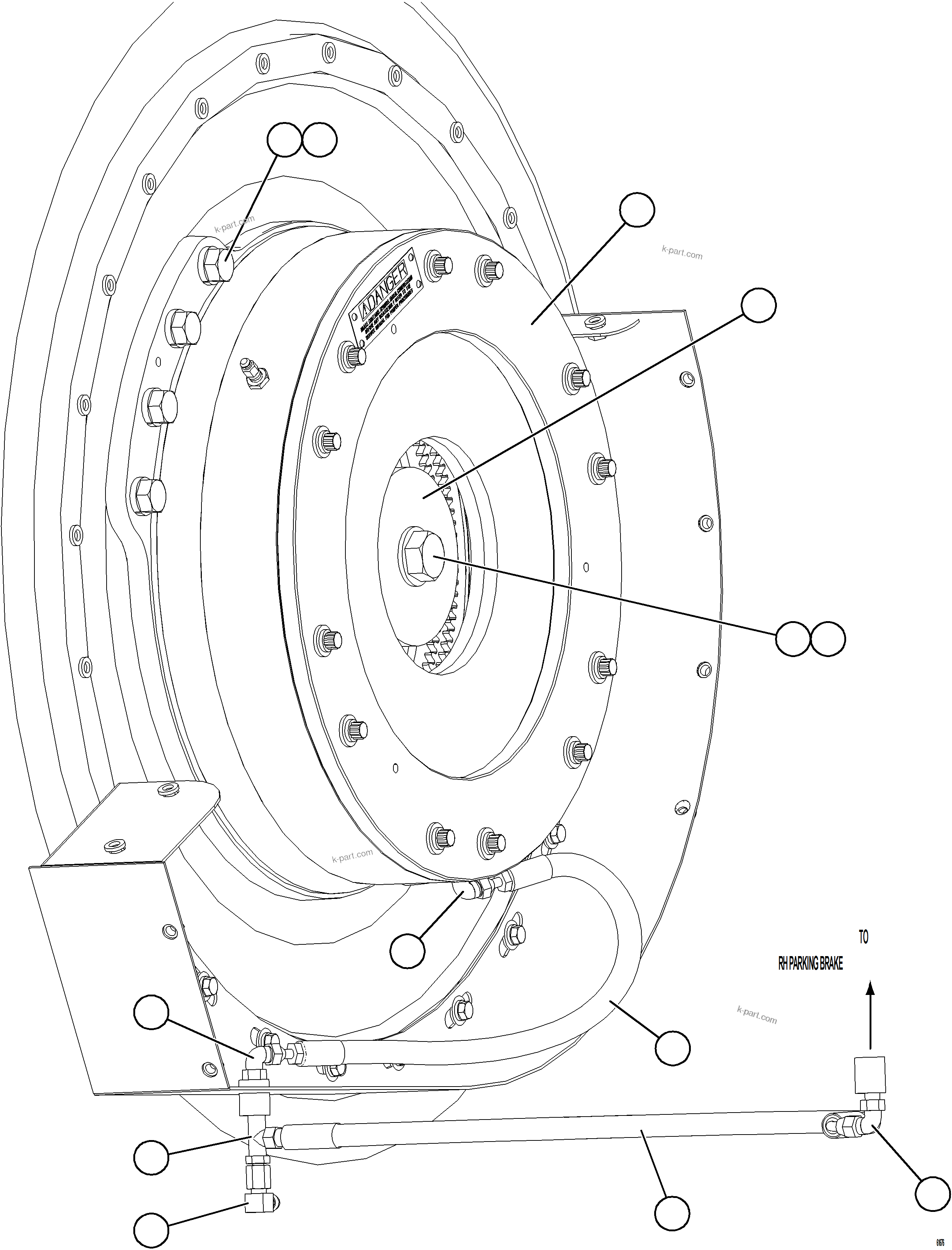 Komatsu parts book diagram for AFE62-BW 930E-4SE S/N A32123  COLLAHUASI: PARKING BRAKE INSTALLATION