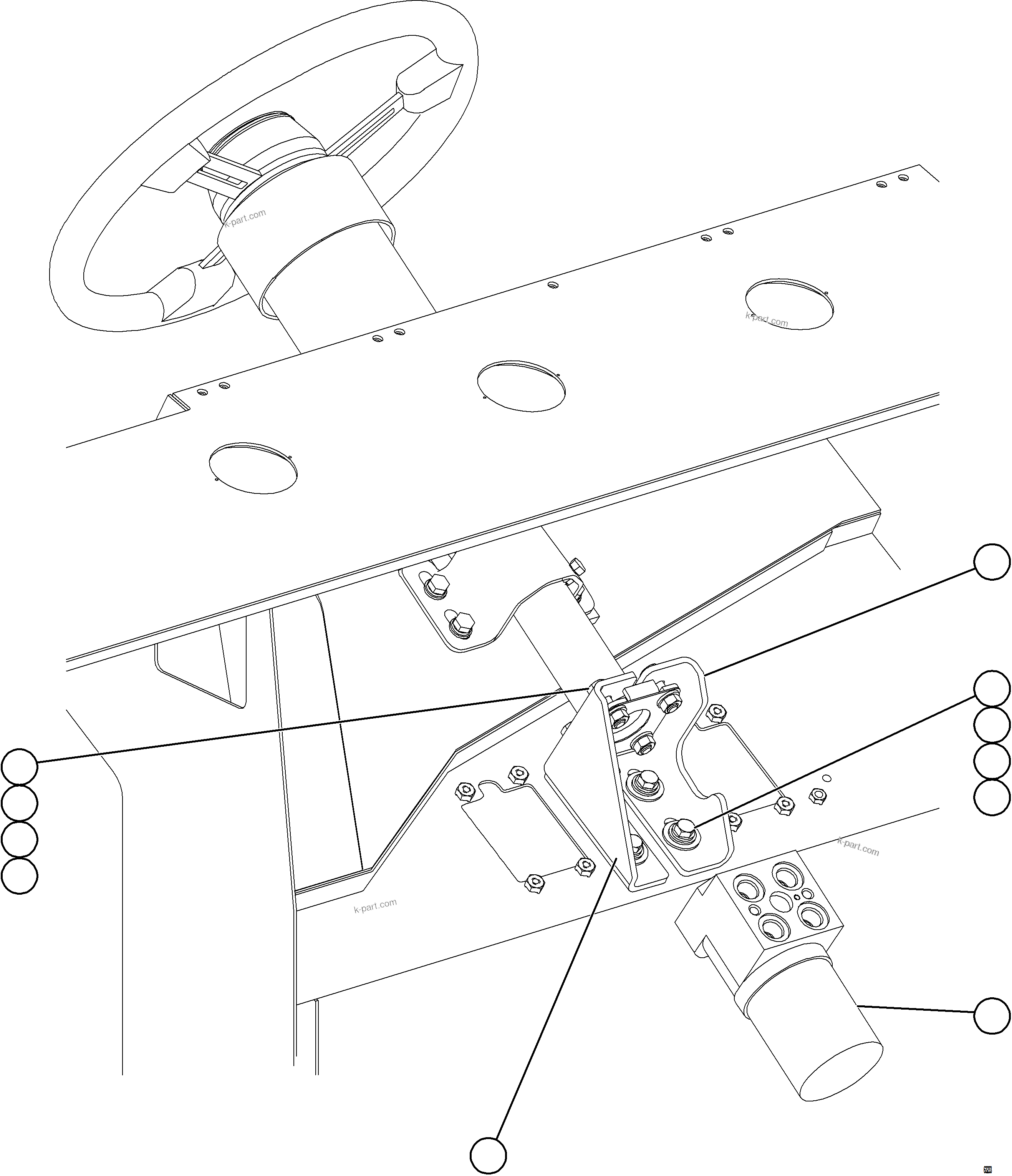 Komatsu parts book diagram for AFE62-BW 930E-4SE S/N A32123  COLLAHUASI: STEERING CONTROL UNIT INSTALLATION