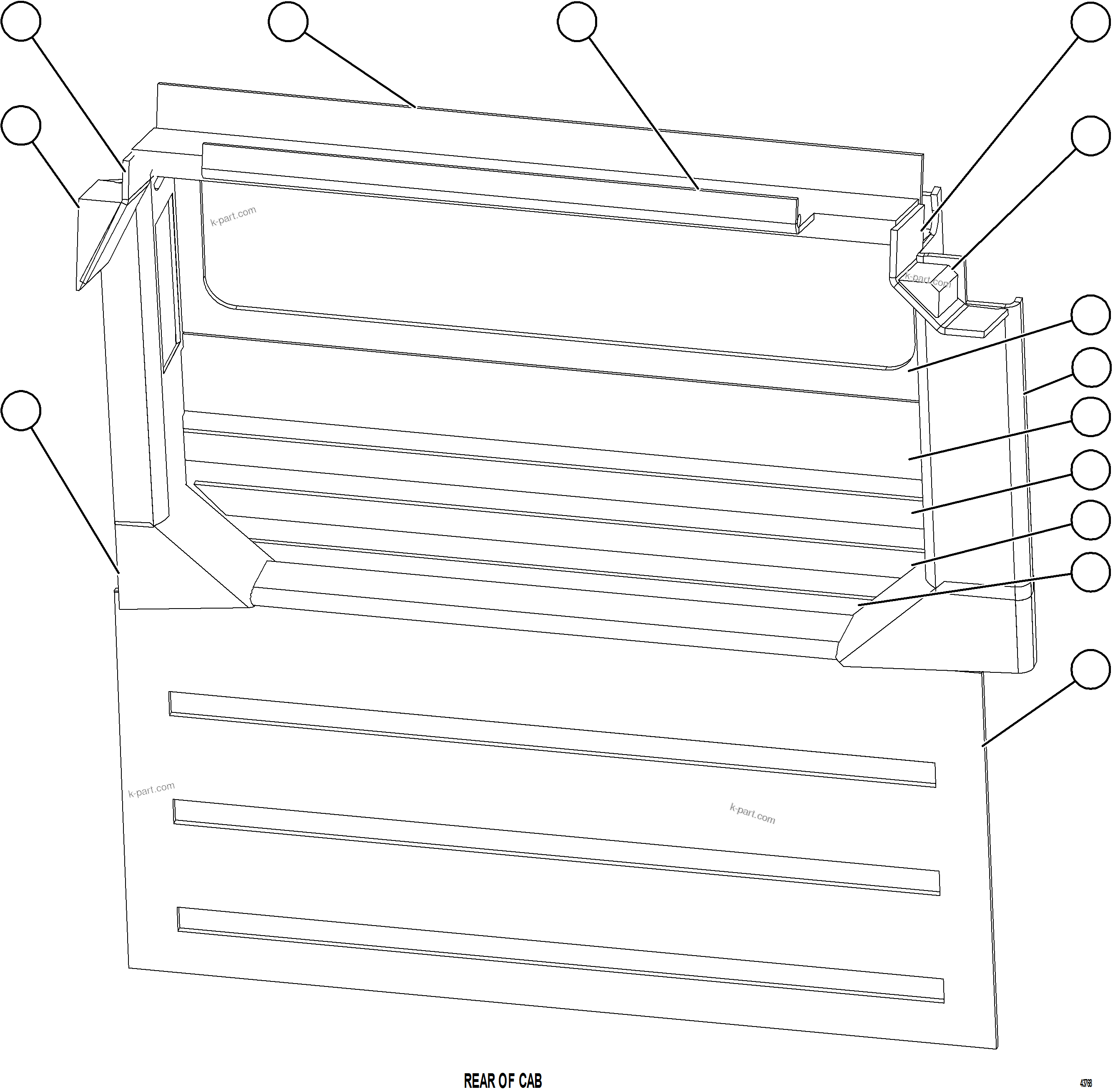 Komatsu parts book diagram for AFE62-BW 930E-4SE S/N A32123  COLLAHUASI: CAB VINYL    1/2