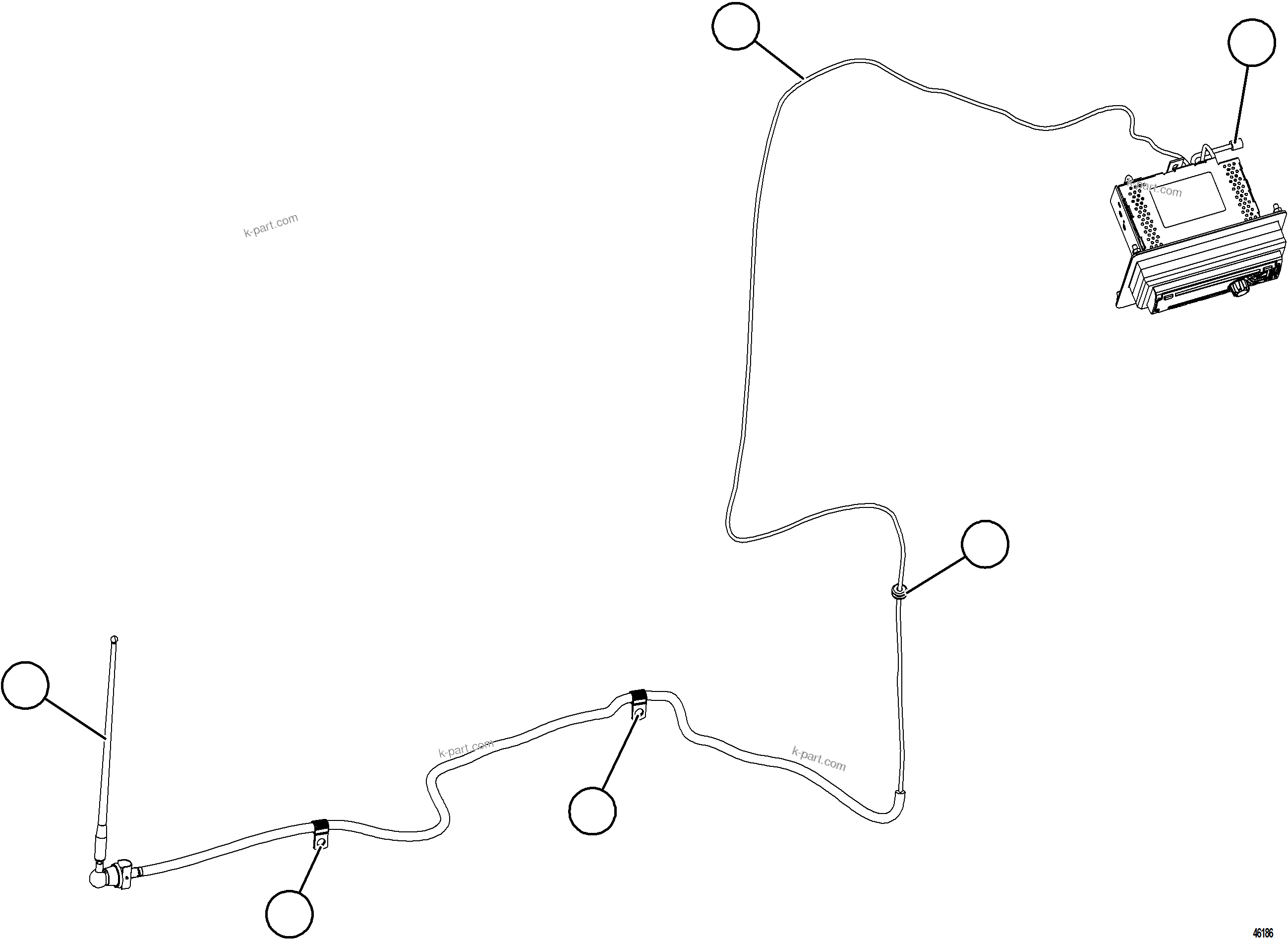 Komatsu parts book diagram for AFE62-BW 930E-4SE S/N A32123  COLLAHUASI: RADIO ANTENNA INSTALLATION