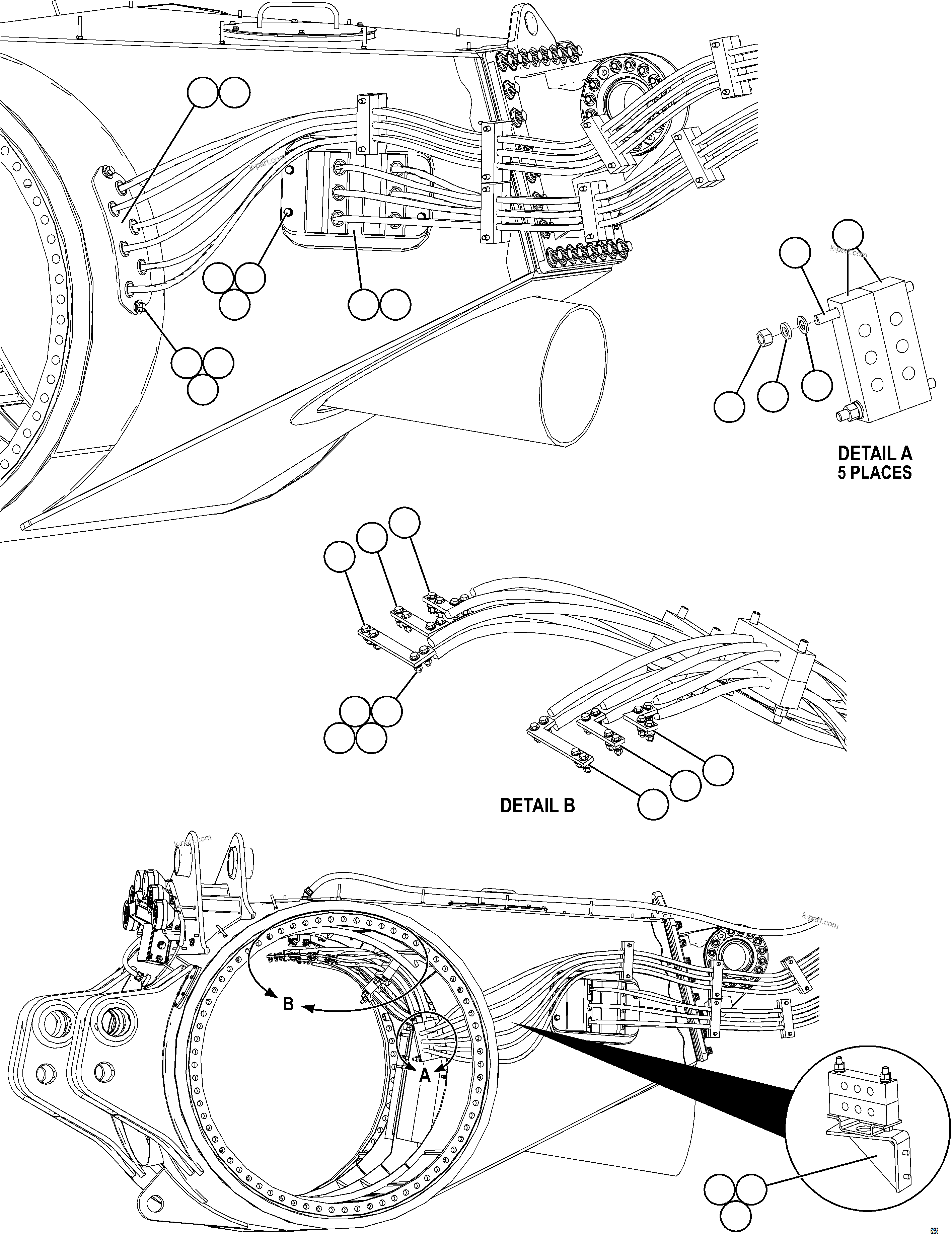 Komatsu parts book diagram for AFE62-BW 930E-4SE S/N A32123  COLLAHUASI: WHEEL MOTOR WIRING
