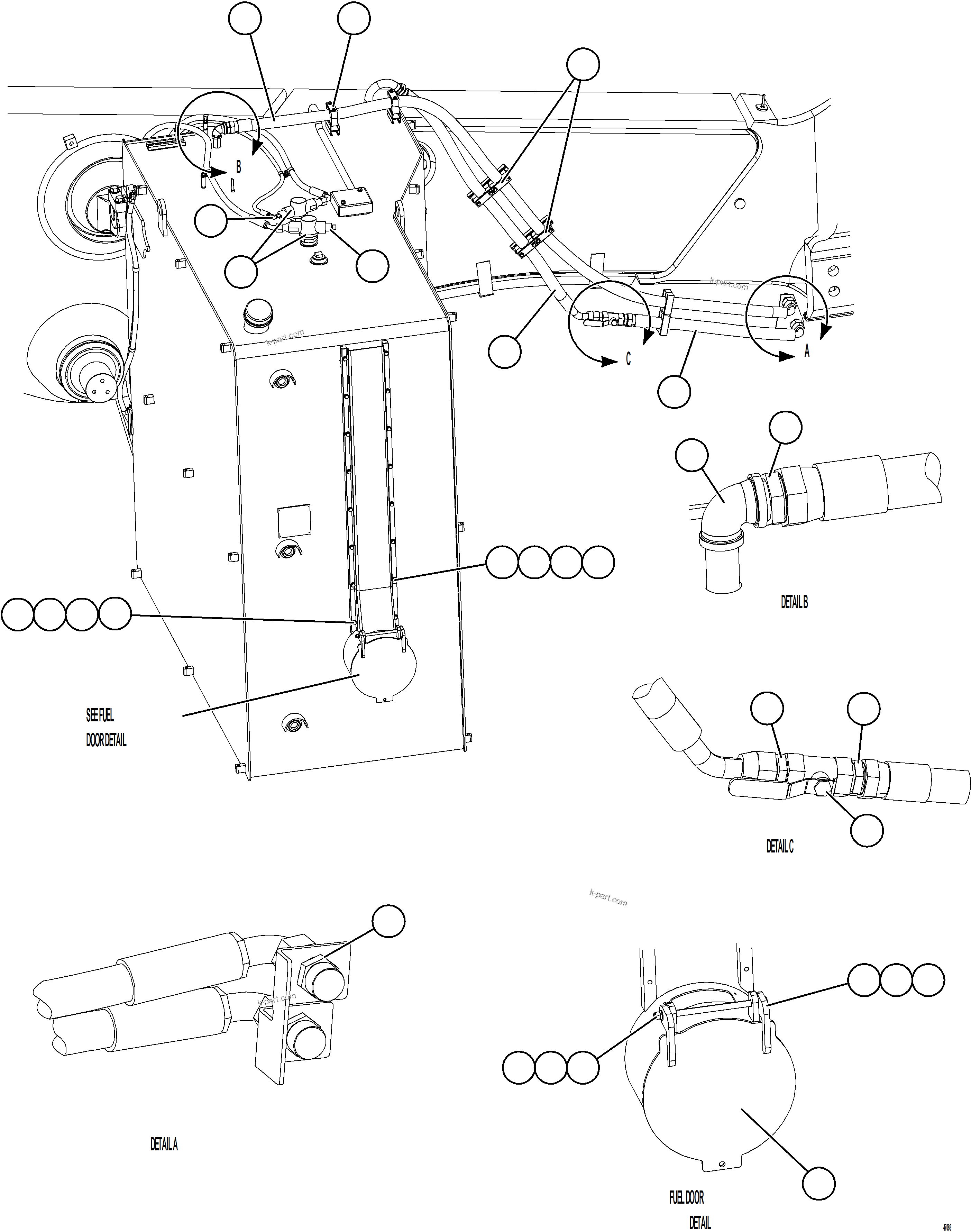 Komatsu parts book diagram for AFE62-BW 930E-4SE S/N A32123  COLLAHUASI: FUEL SYSTEM PIPING 1/3
