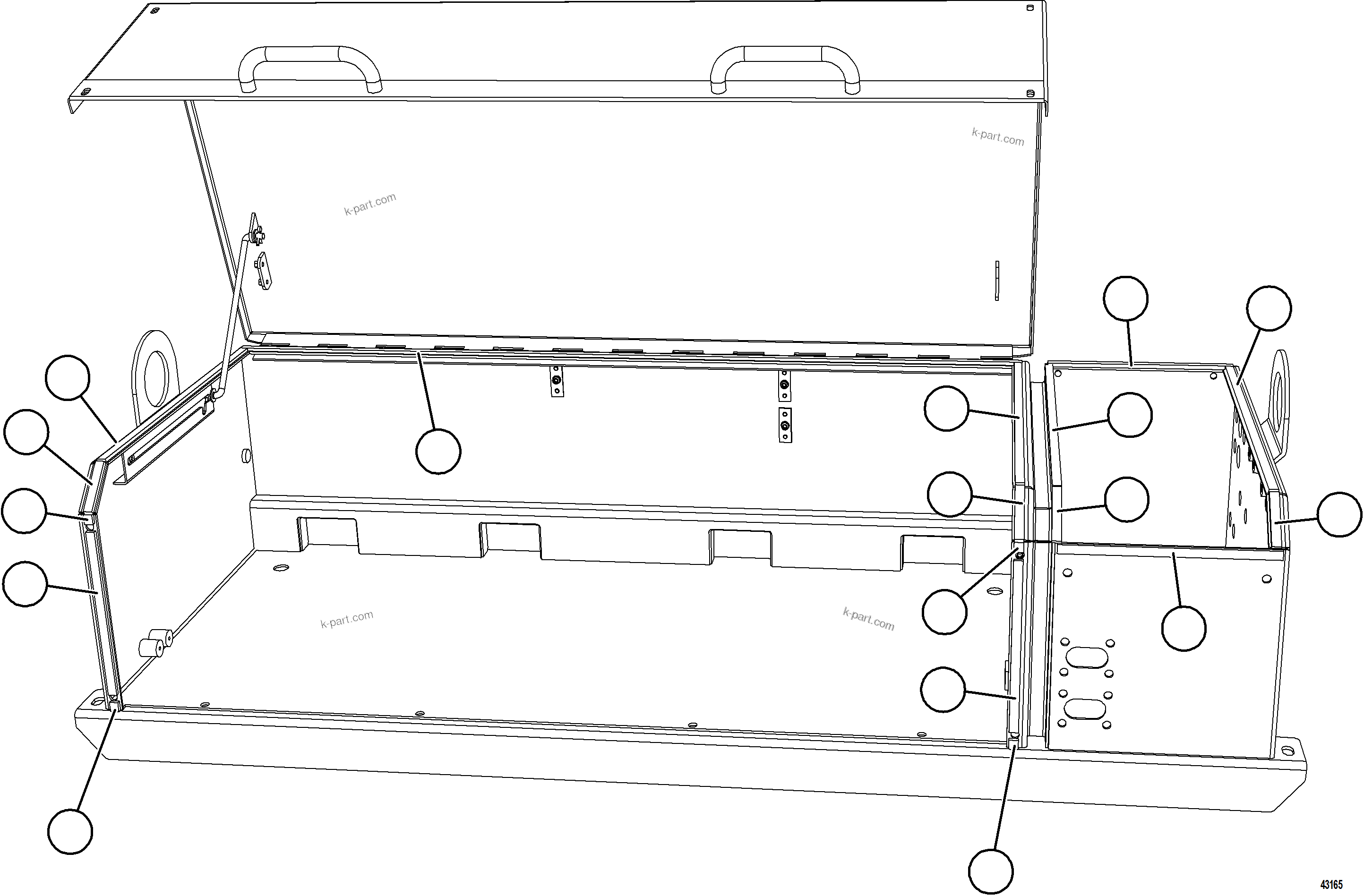 Komatsu parts book diagram for AFE62-BW 930E-4SE S/N A32123  COLLAHUASI: BATTERY BOX    3/6