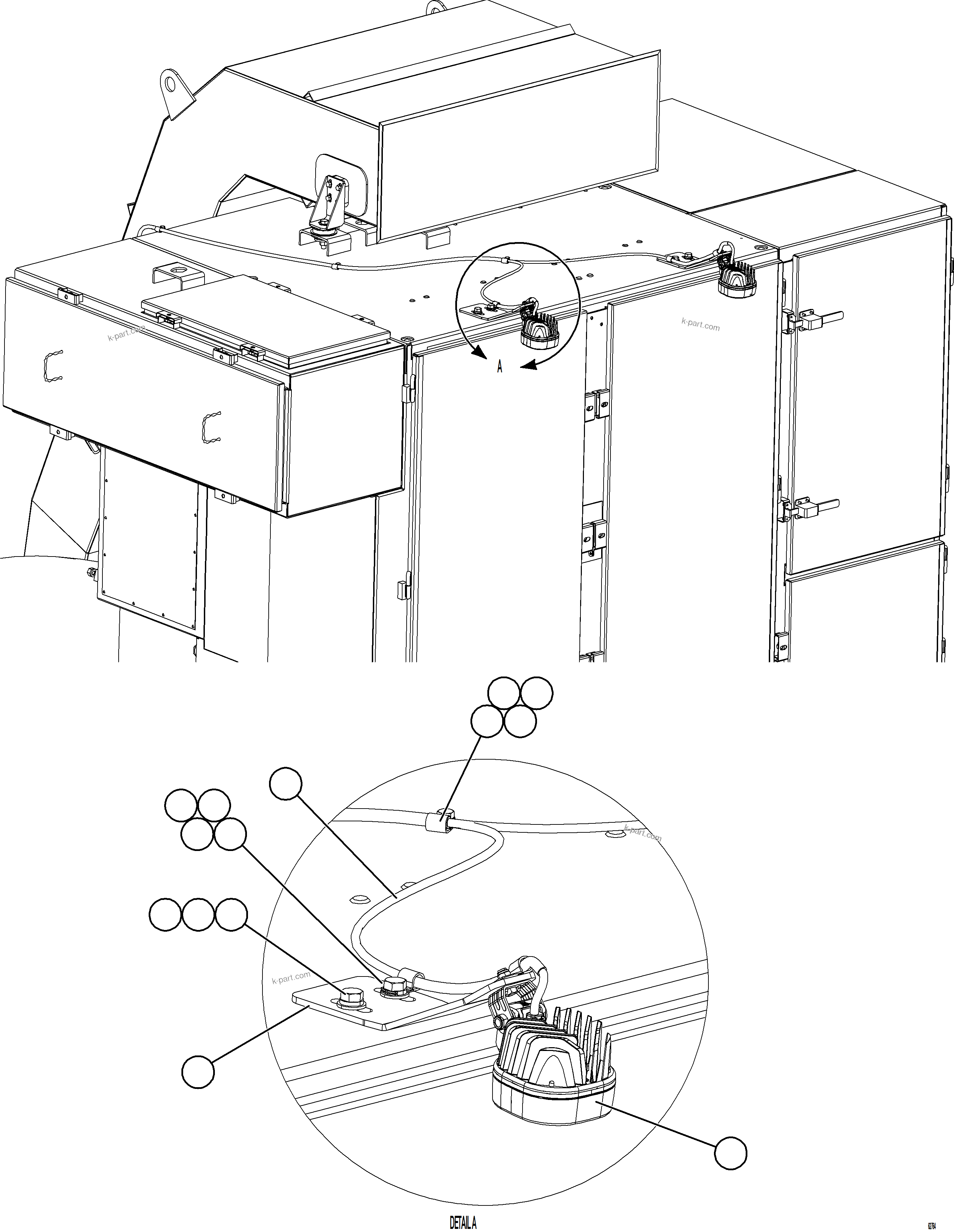 Komatsu parts book diagram for AFE62-BW 930E-4SE S/N A32123  COLLAHUASI: CONTROL CABINET SERVICE LIGHTS