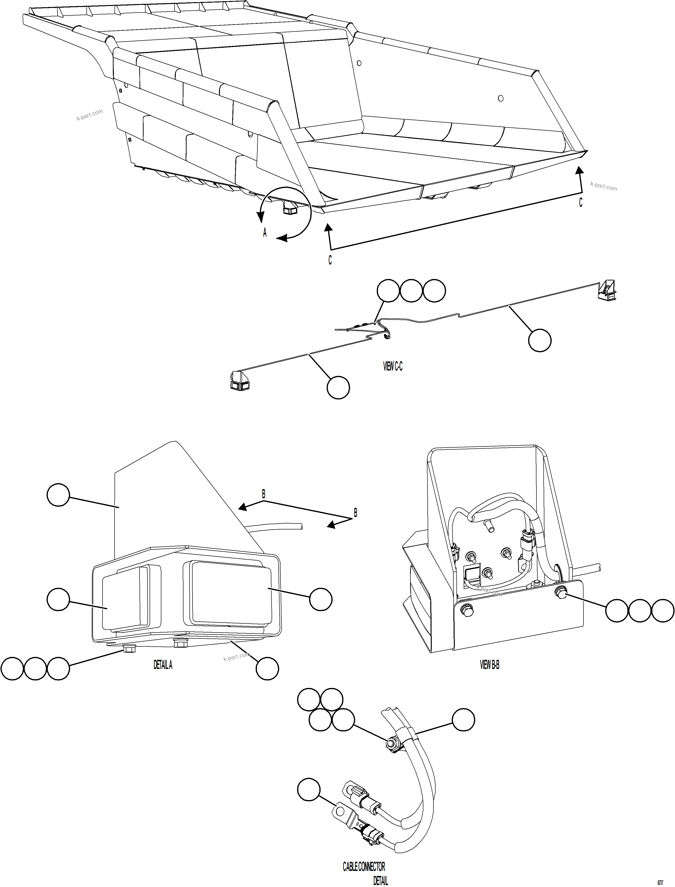 Komatsu parts book diagram for AFE62-BW 930E-4SE S/N A32123  COLLAHUASI: BODY CLEARANCE LIGHTS