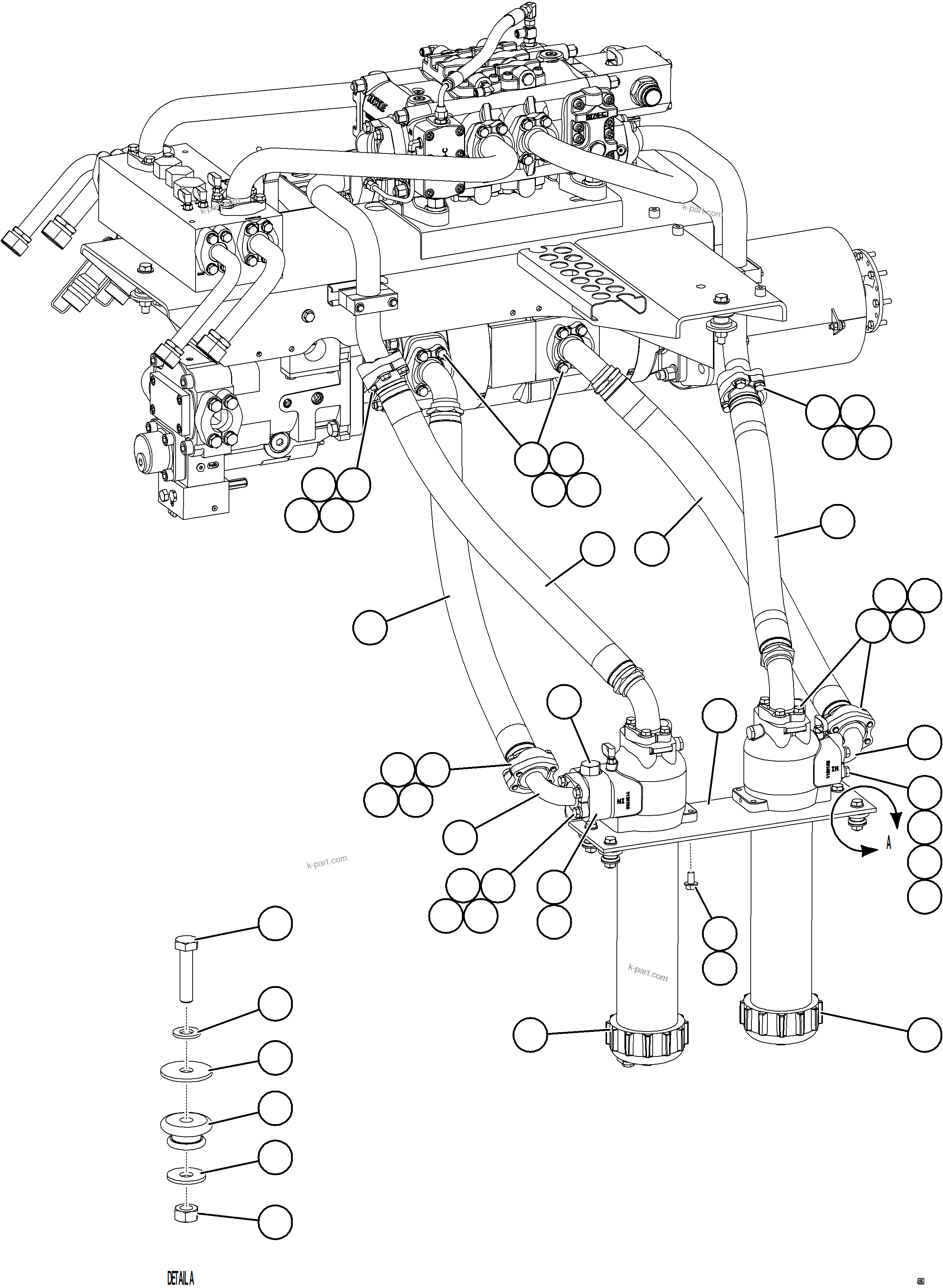 Komatsu parts book diagram for AFE62-BW 930E-4SE S/N A32123  COLLAHUASI: PUMP MODULE - BRAKE COOLING & HOIST    2/2