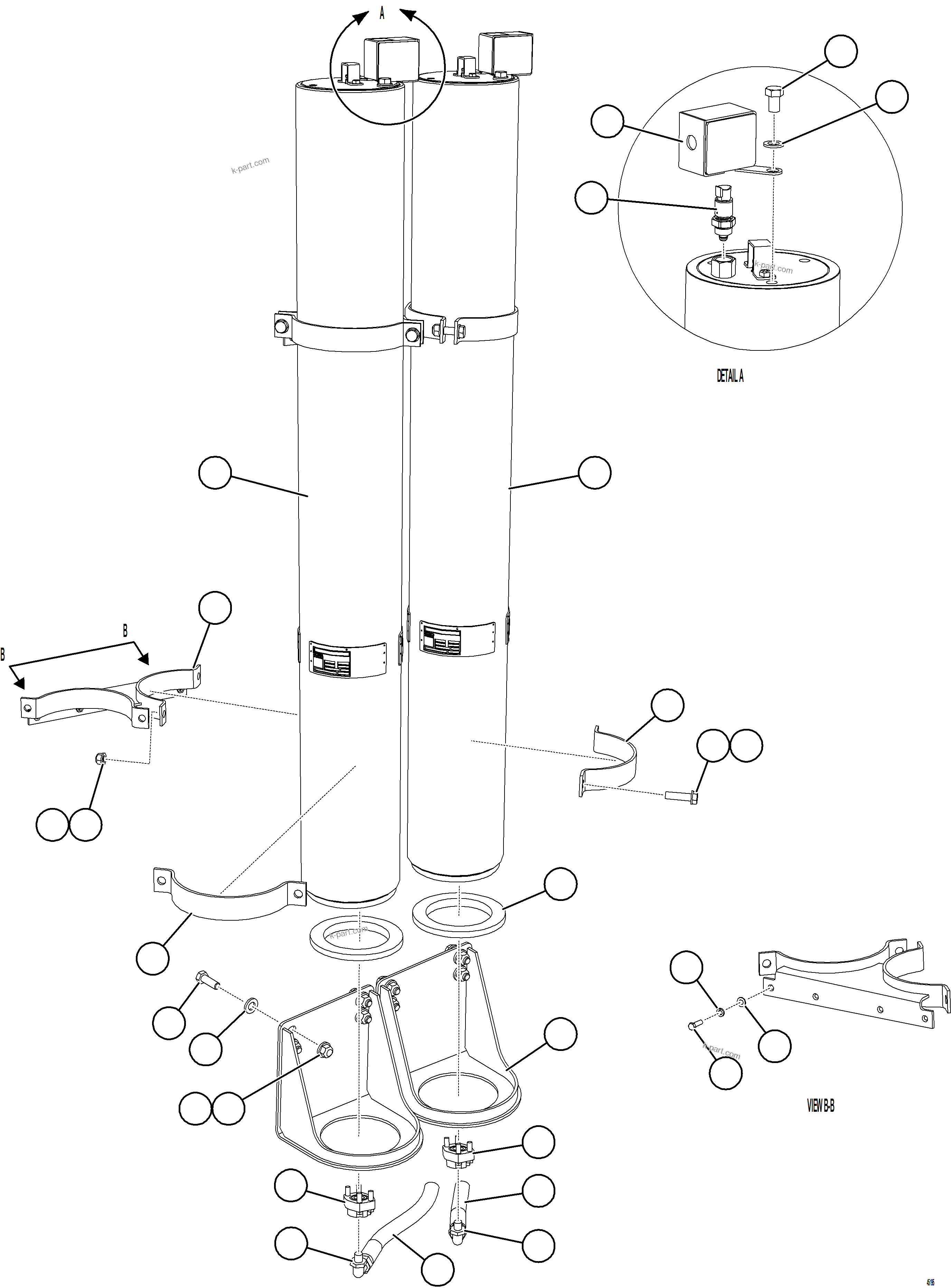 Komatsu parts book diagram for AFE62-BW 930E-4SE S/N A32123  COLLAHUASI: STEERING ACCUMULATOR INSTALL