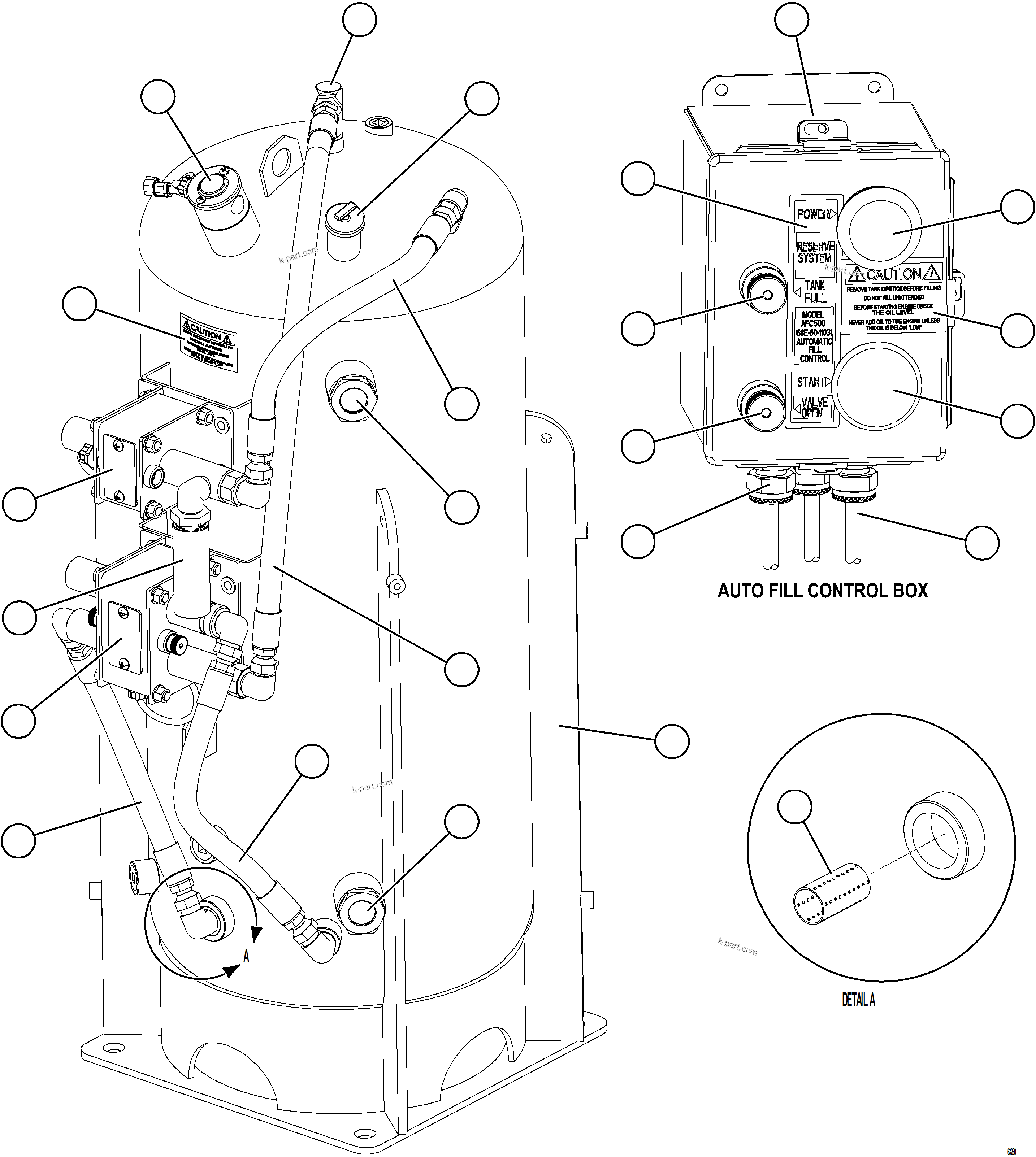 Komatsu parts book diagram for AFE62-BW 930E-4SE S/N A32123  COLLAHUASI: RESERVE SYSTEM KIT 58E-61-00221