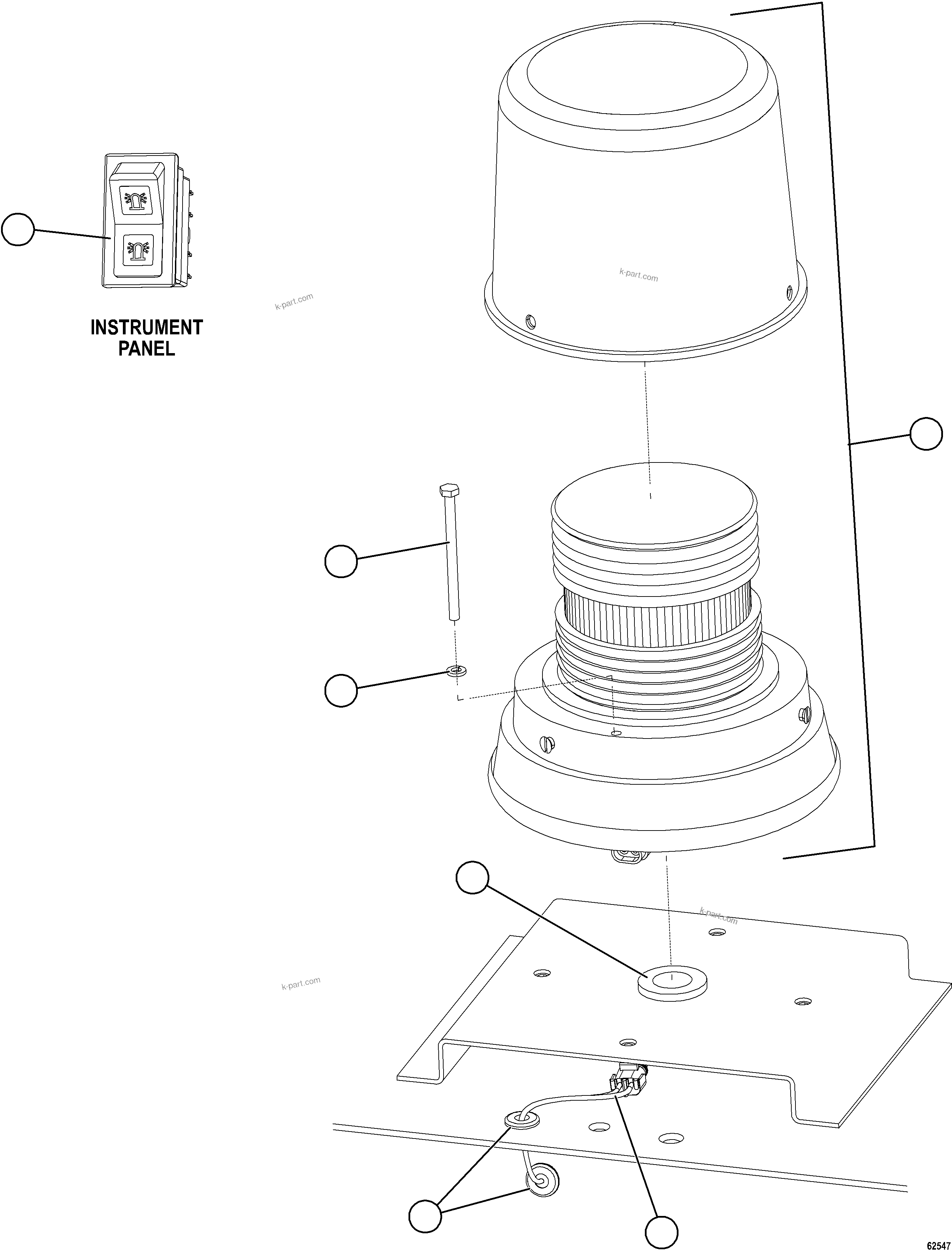 Komatsu parts book diagram for AFE62-BW 930E-4SE S/N A32123  COLLAHUASI: ROTATING BEACON
