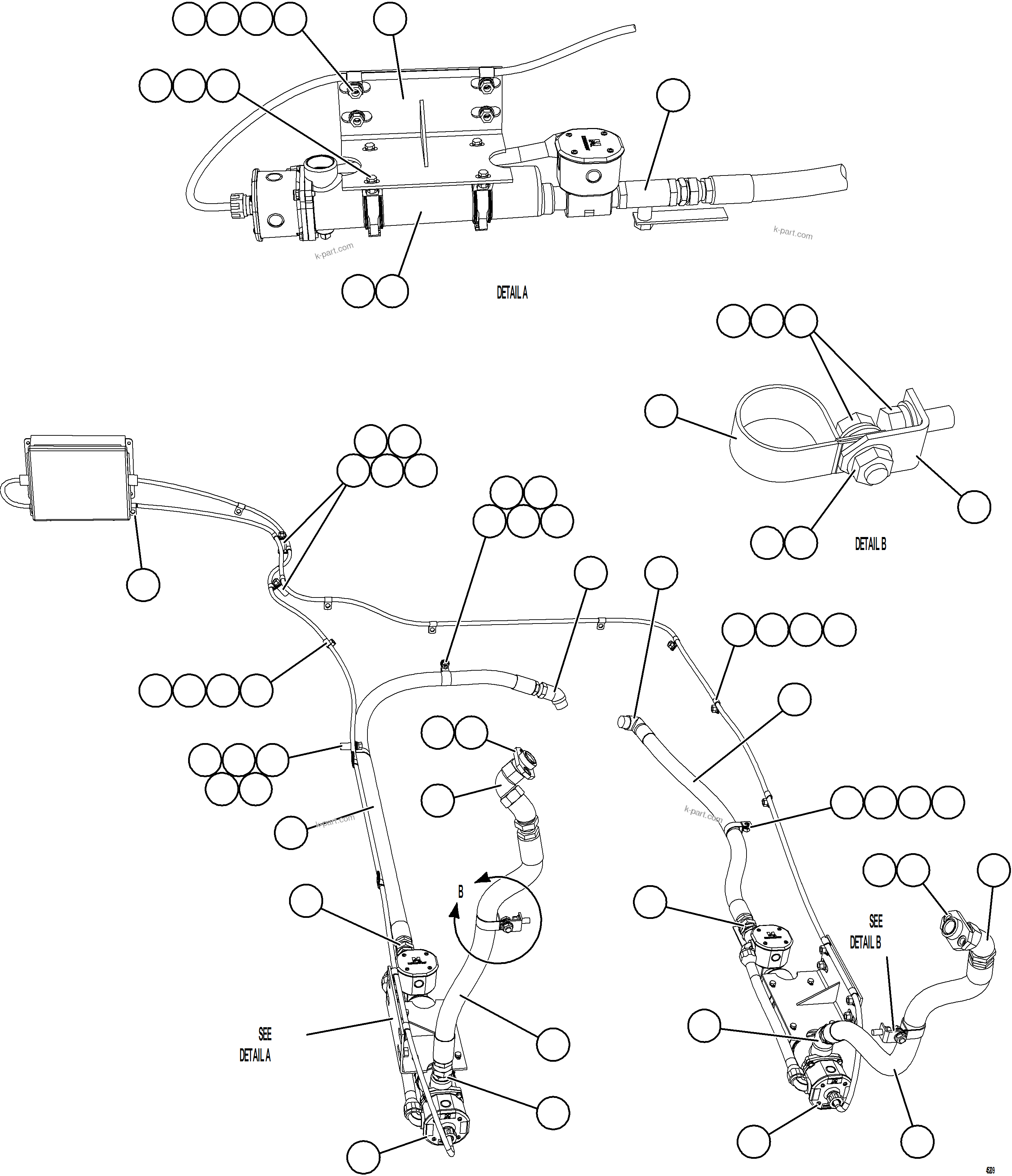 Komatsu parts book diagram for AFE62-BW 930E-4SE S/N A32123  COLLAHUASI: HOTSTART - ENGINE COOLANT