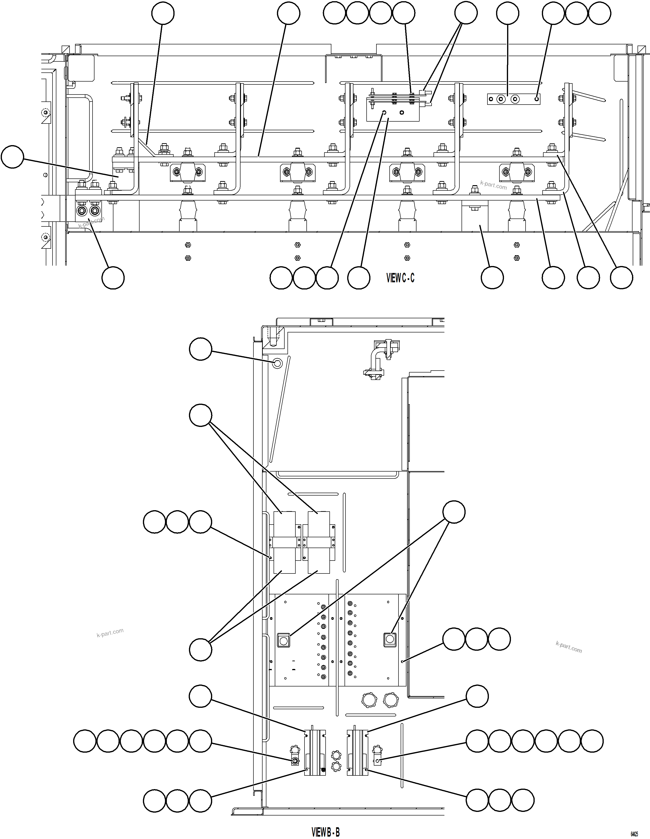 Komatsu parts book diagram for AFE62-BW 930E-4SE S/N A32123  COLLAHUASI: CONTROL CABINET - RH COMPARTMENT 3/3  58F-43-00033