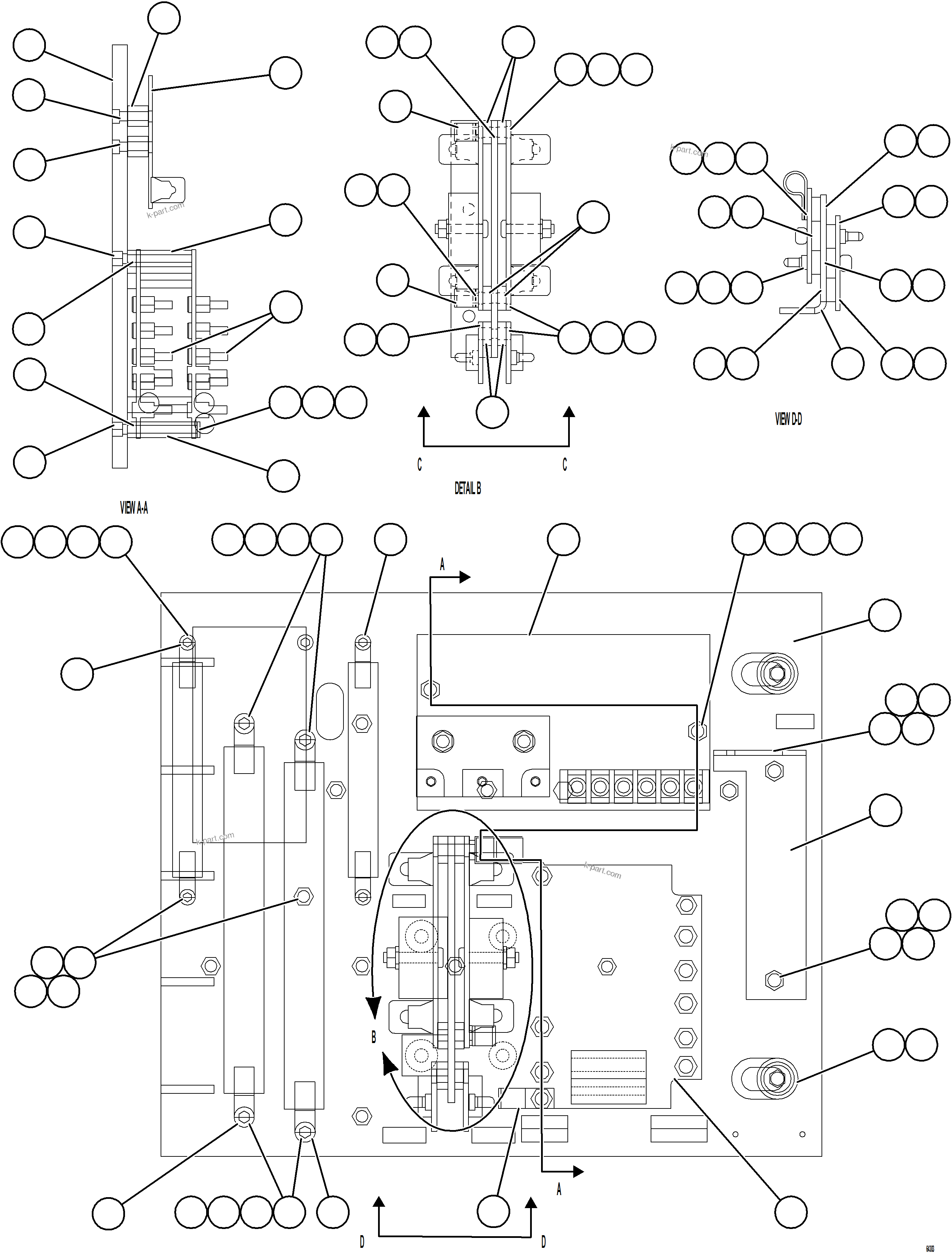 Komatsu parts book diagram for AFE62-BW 930E-4SE S/N A32123  COLLAHUASI: AFSE PANEL COVER ASSEMBLY   1/2   58B-43-00480