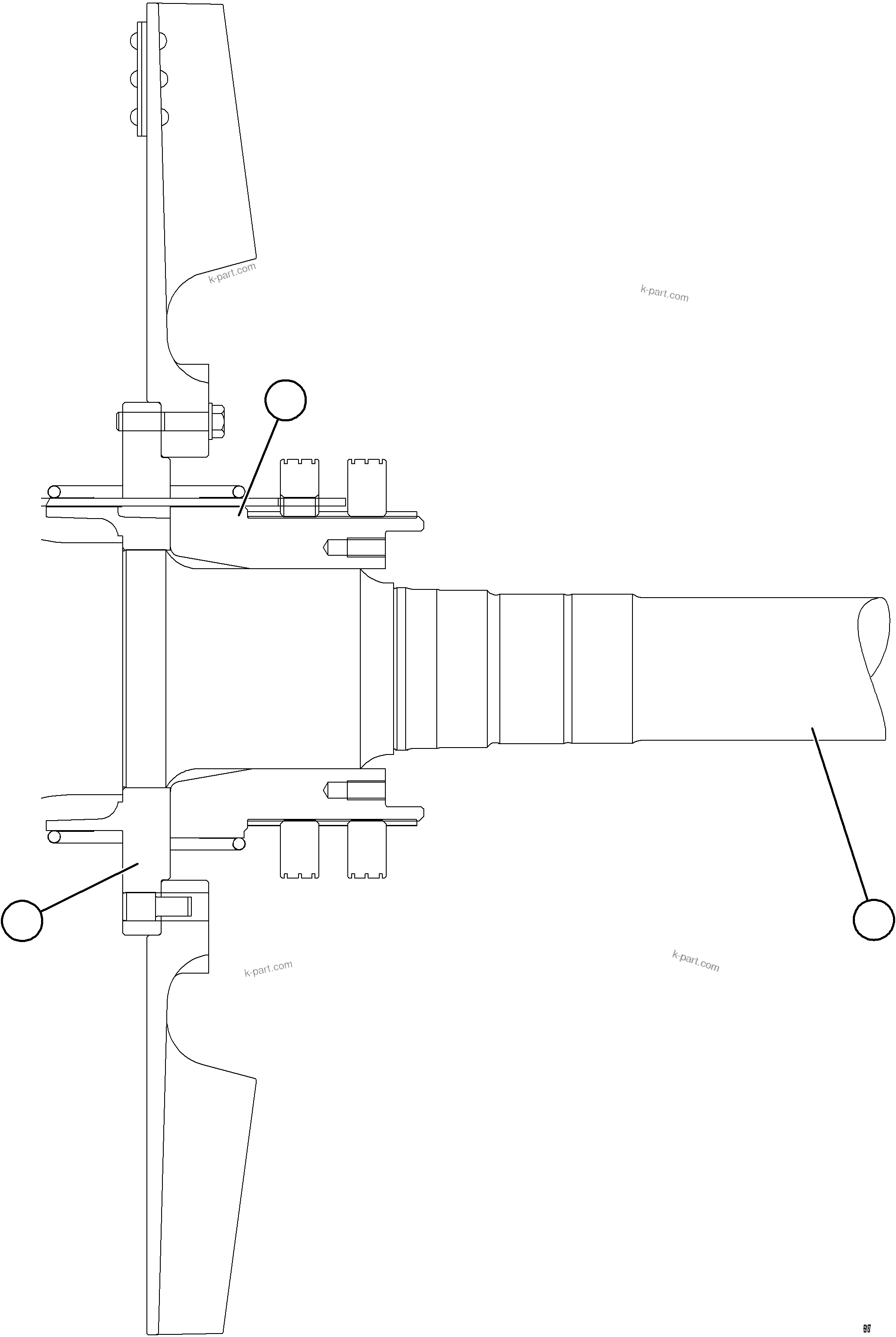 Komatsu parts book diagram for AFE62-BW 930E-4SE S/N A32123  COLLAHUASI: ALTERNATOR ROTOR ASSEMBLY     58B-06-07170     5/5
